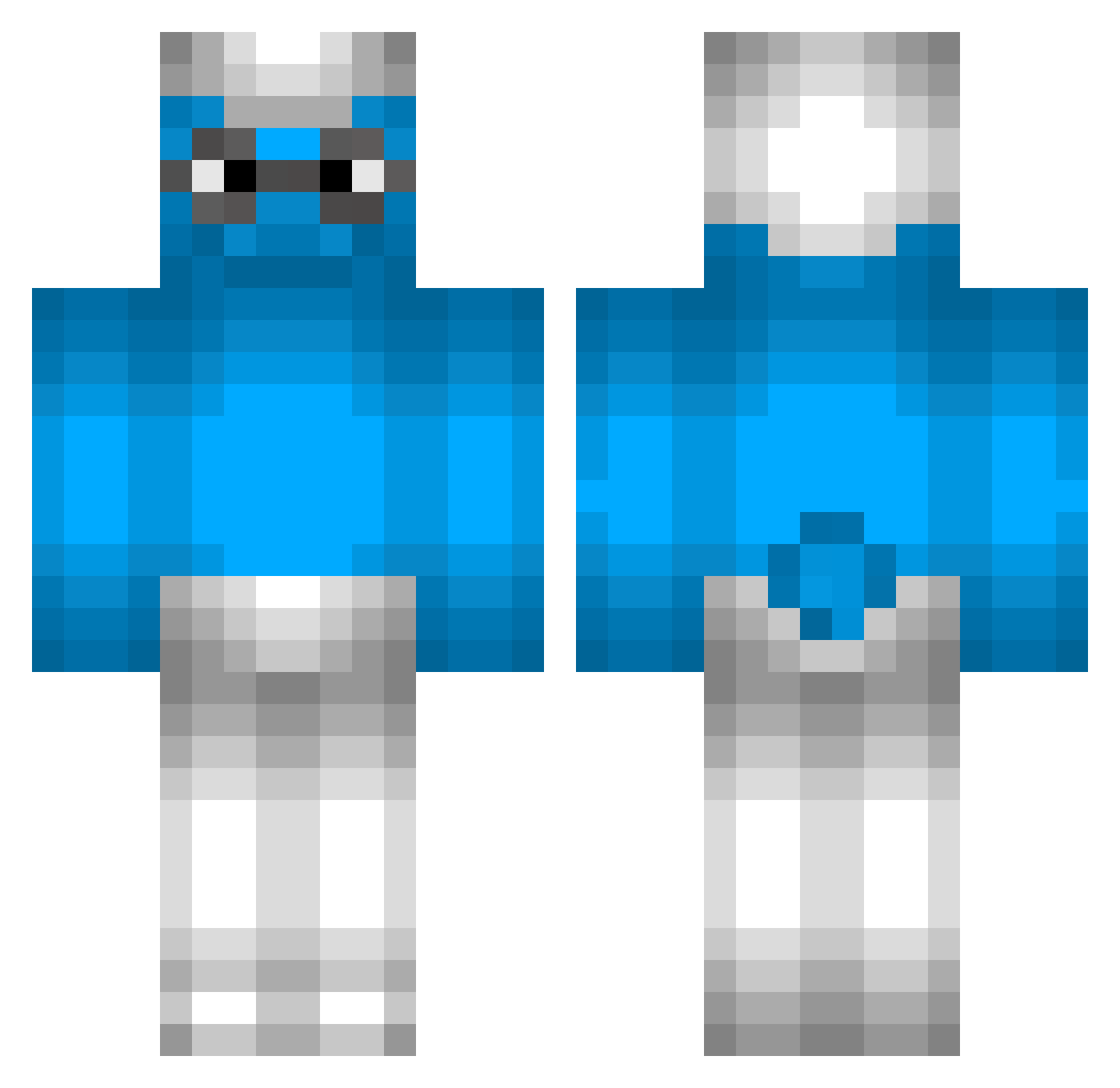 SmurfrageR1 Minecraft skin, front and back view
