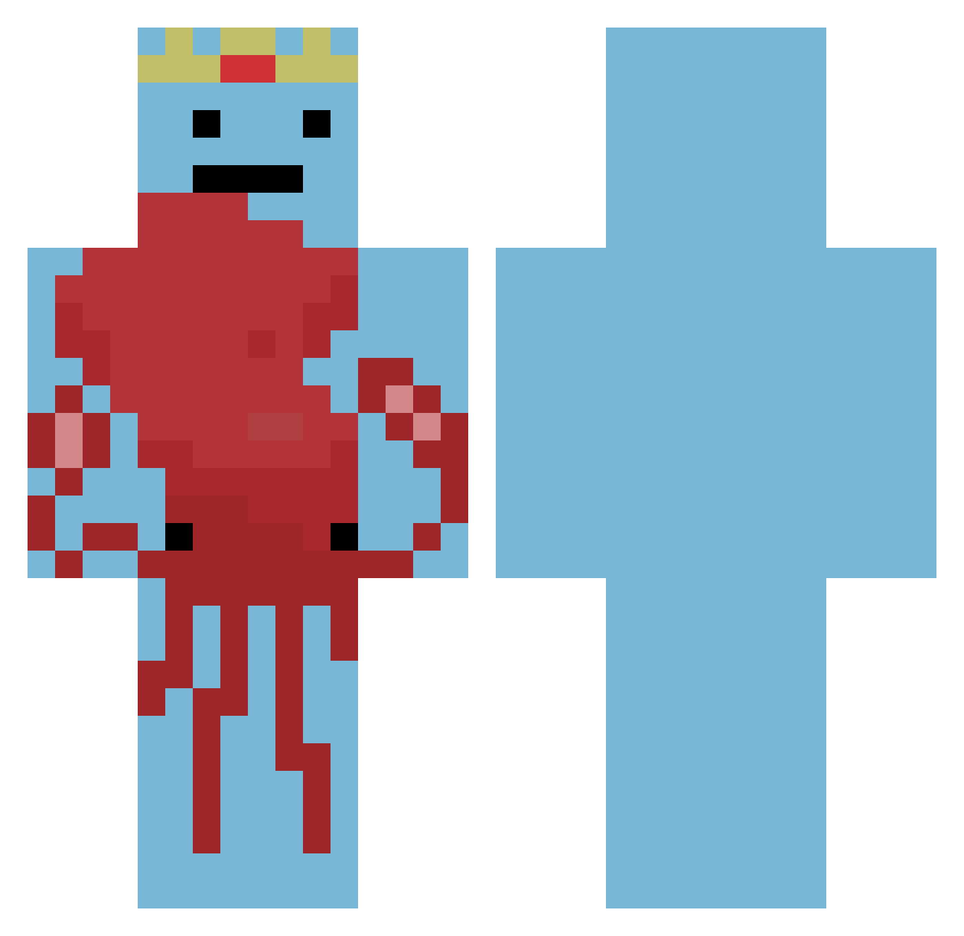 eebman Minecraft skin, front and back view
