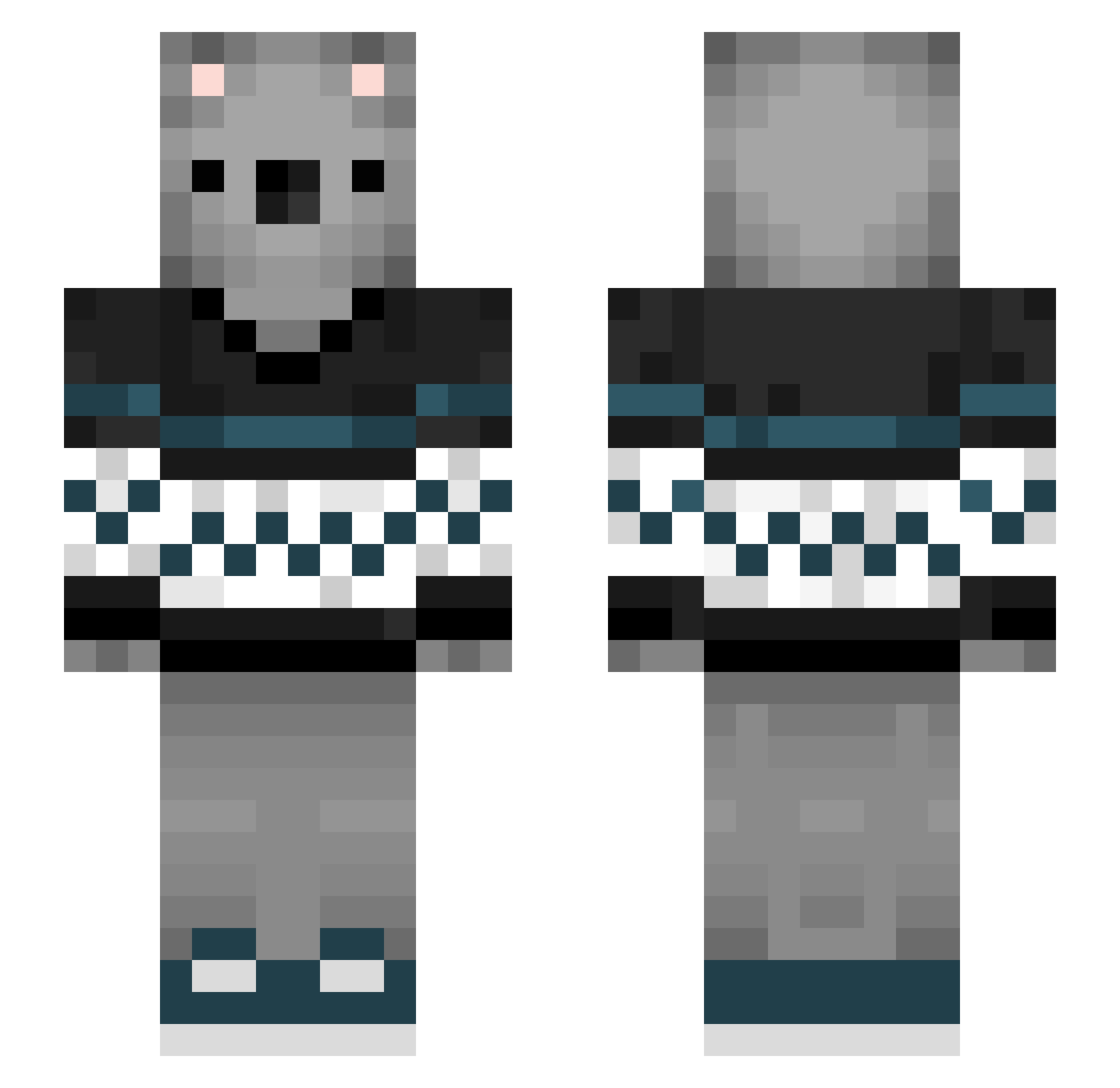 HerrKoala Minecraft skin, front and back view