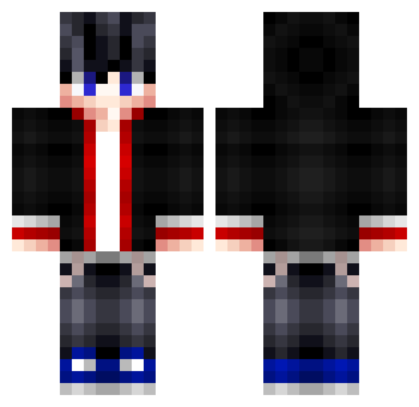 TripleLand Minecraft skin, front and back view