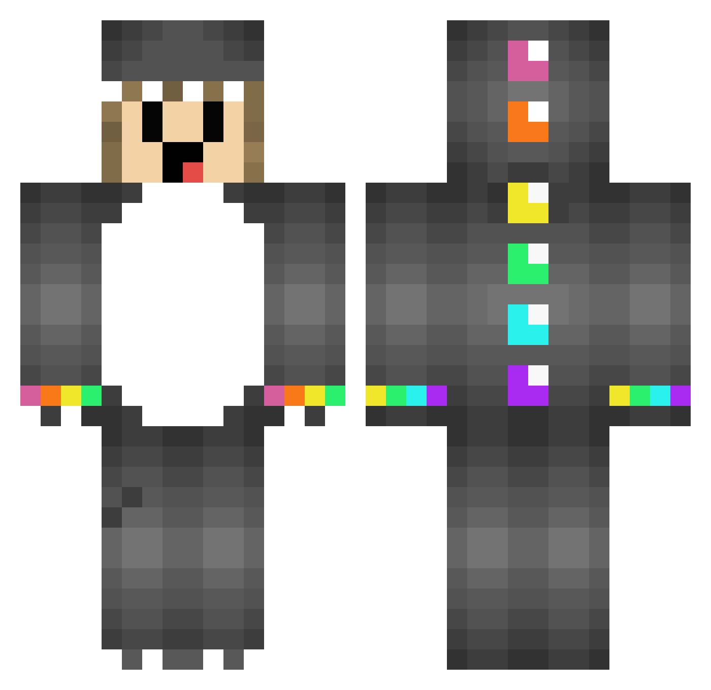 yazdoo Minecraft skin, front and back view