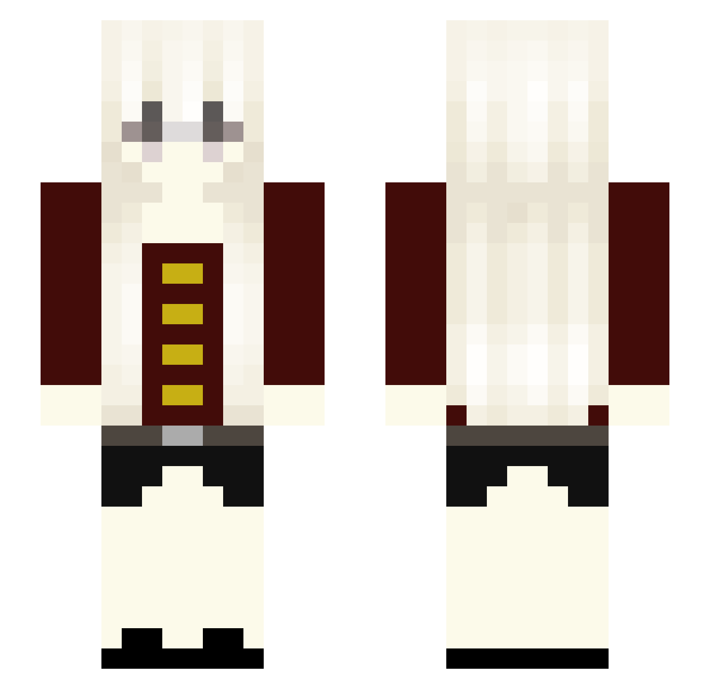 Zeyorra Minecraft skin, front and back view