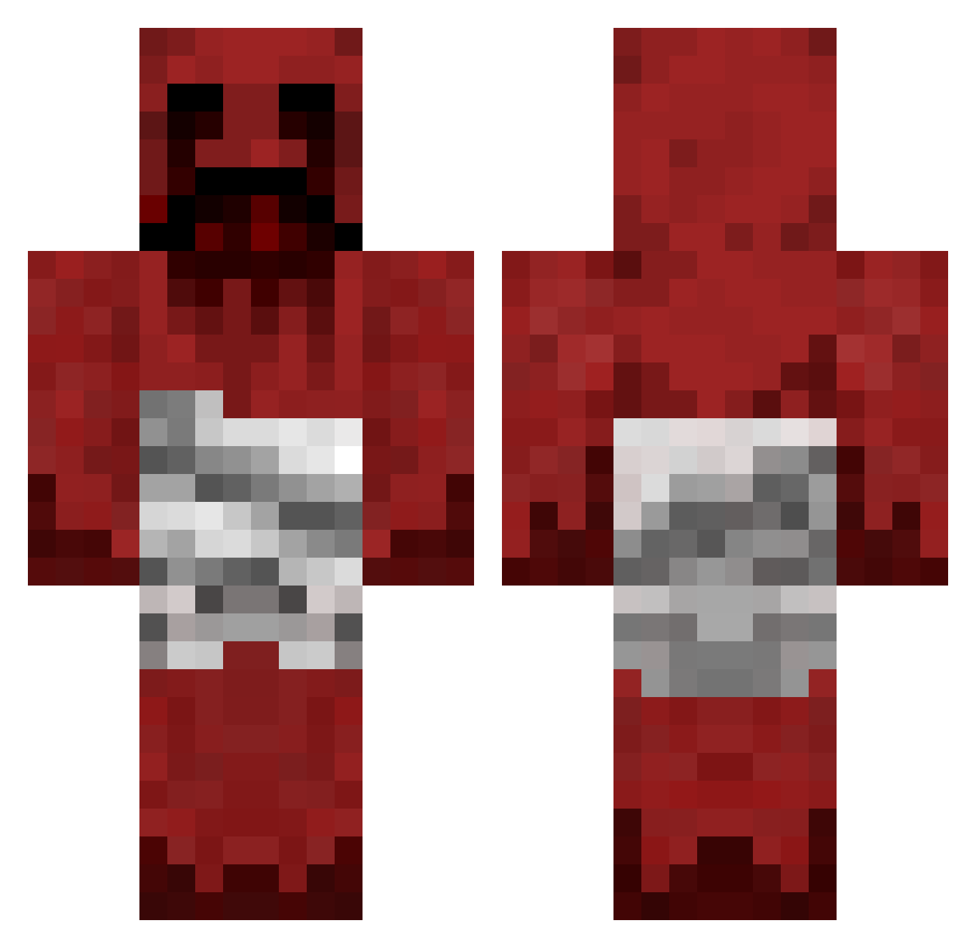 Sanatory Minecraft skin, front and back view