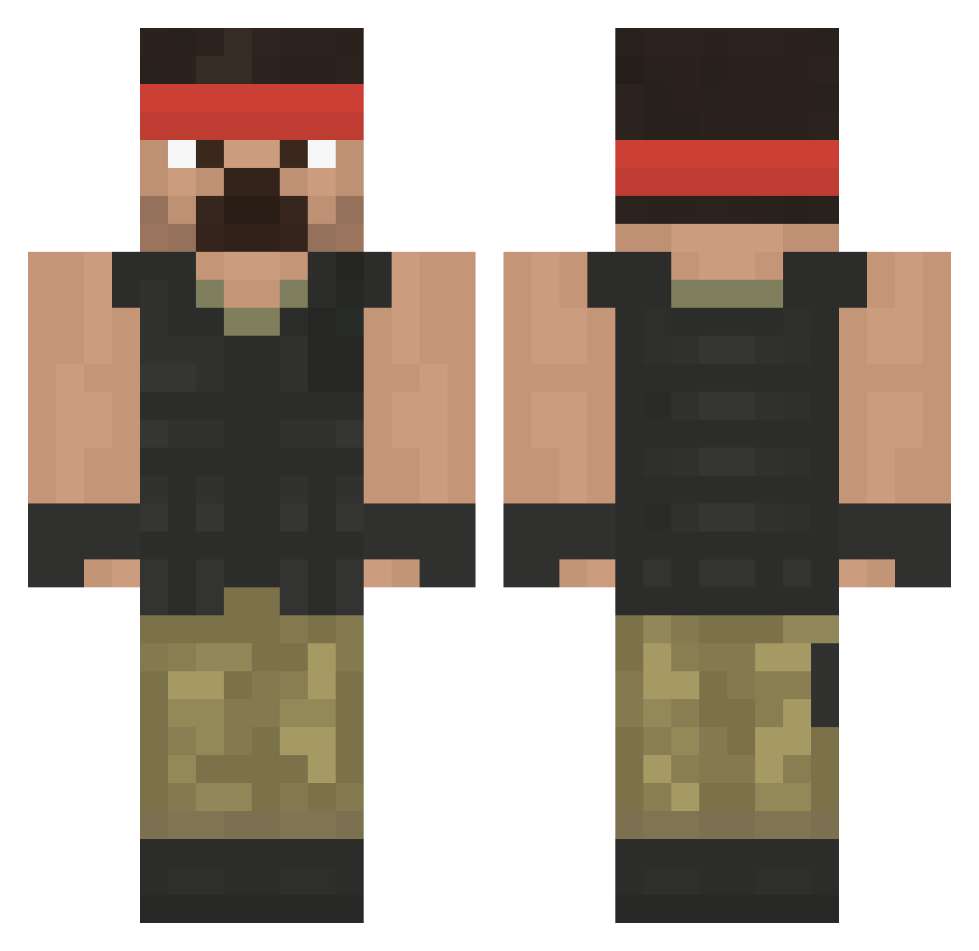 riznxq Minecraft skin, front and back view