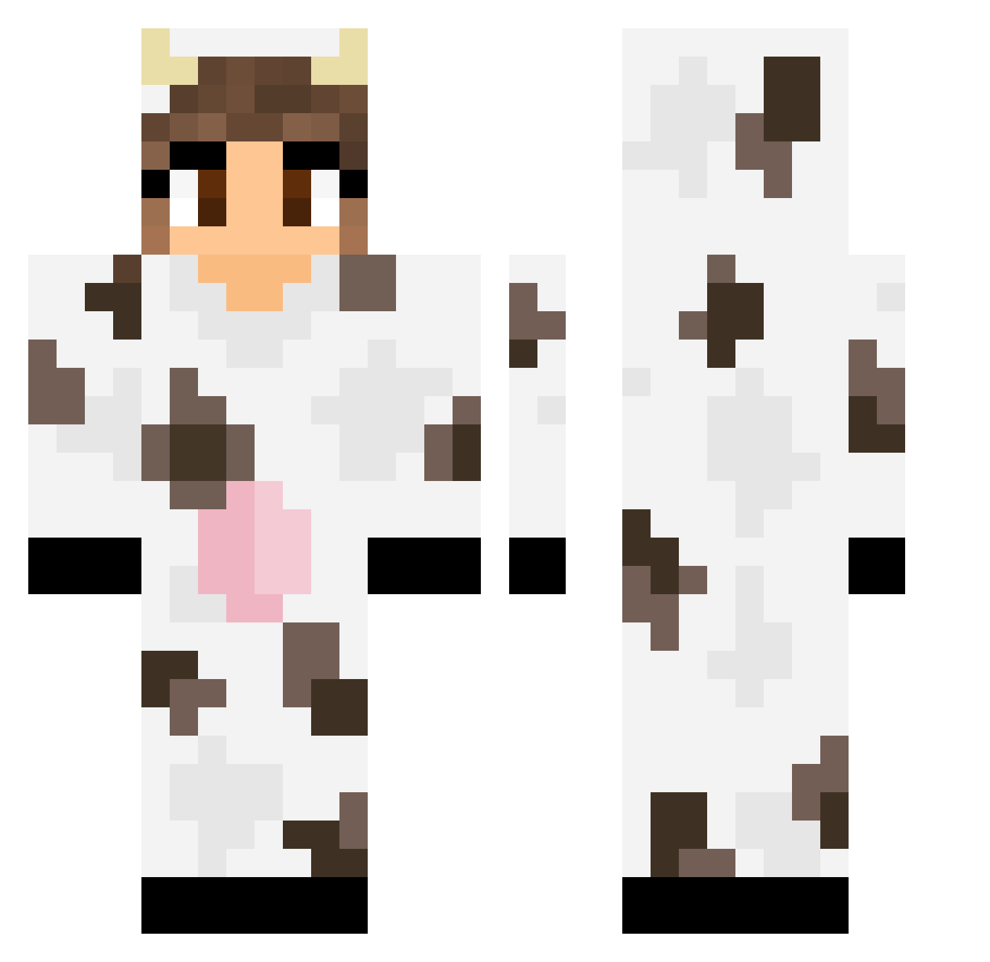 GixShu Minecraft skin, front and back view