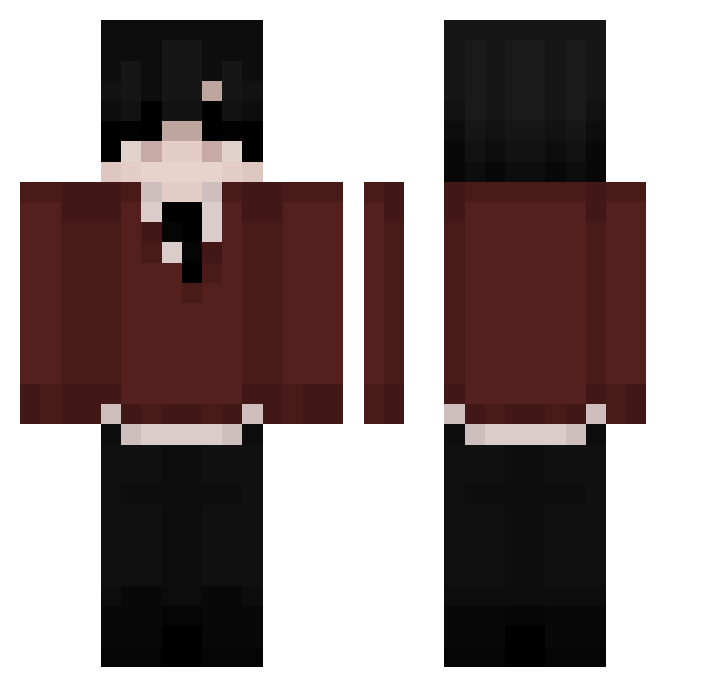 Kleiss_ Minecraft skin, front and back view