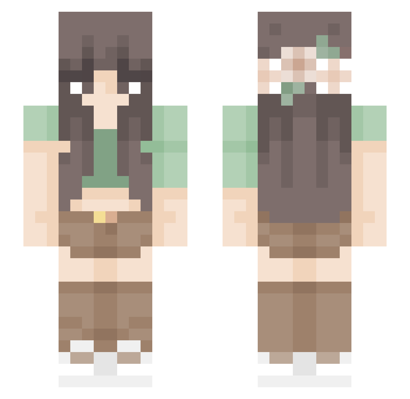 racinpilot Minecraft skin, front and back view