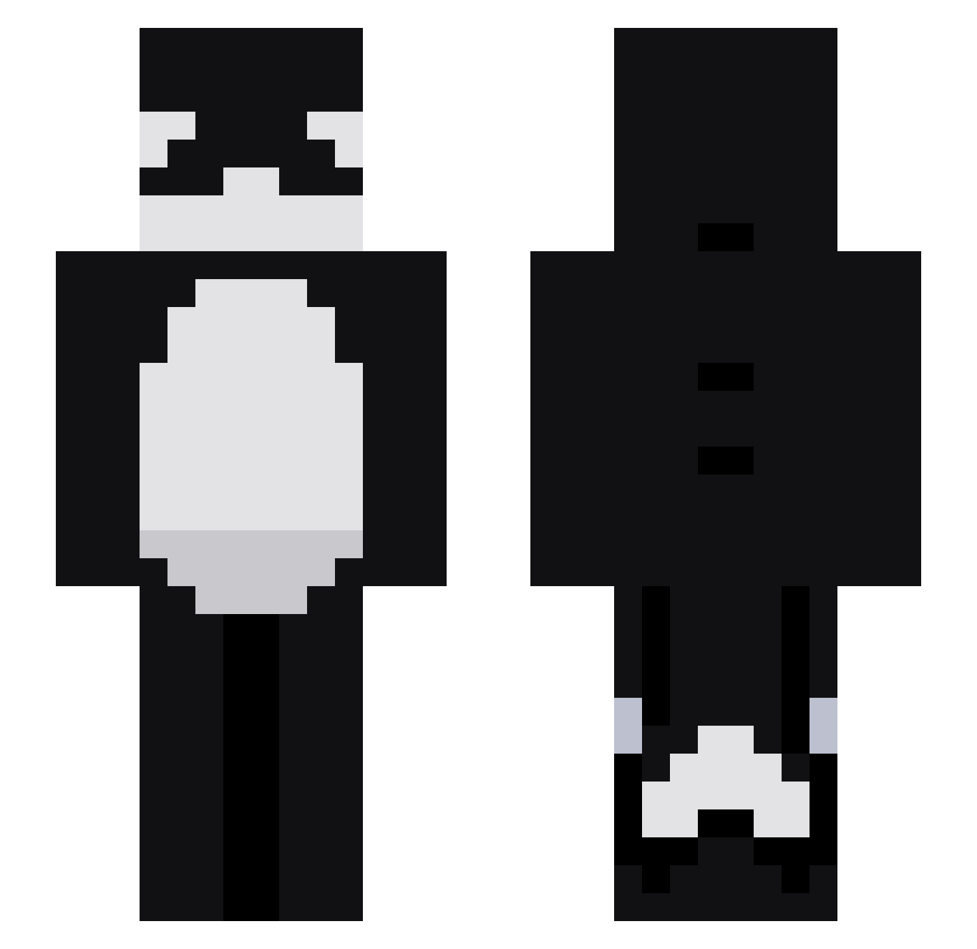 orcasino Minecraft skin, front and back view