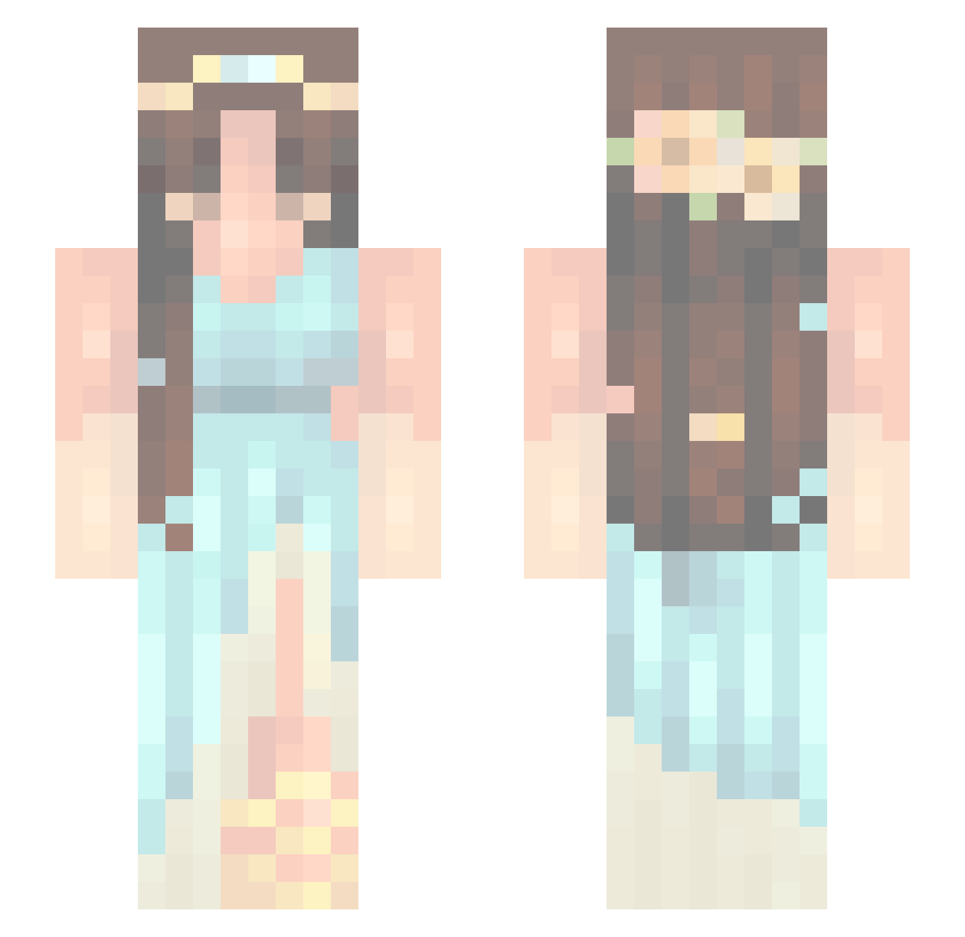 __Caitlynn Minecraft skin, front and back view