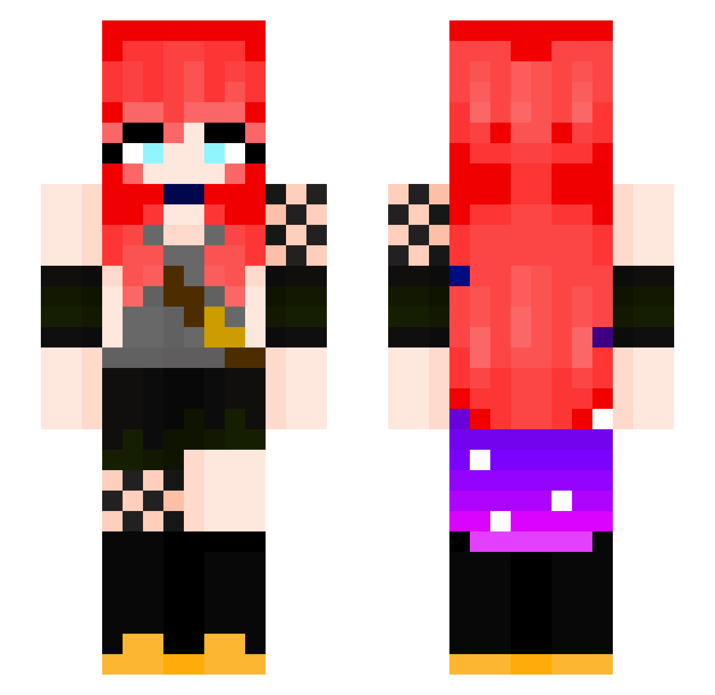 Astrazoth Minecraft skin, front and back view