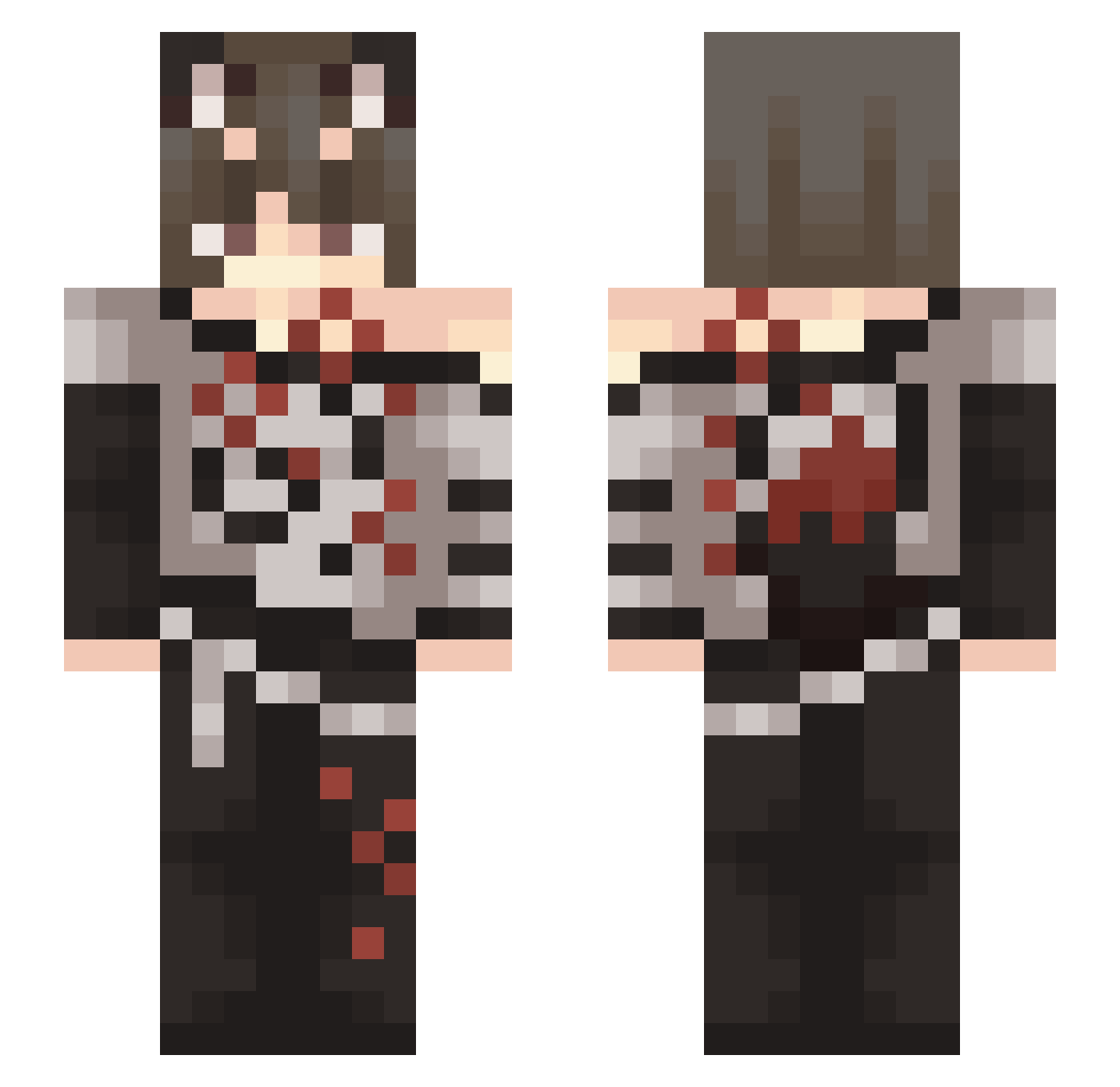 hbuck72og Minecraft skin, front and back view