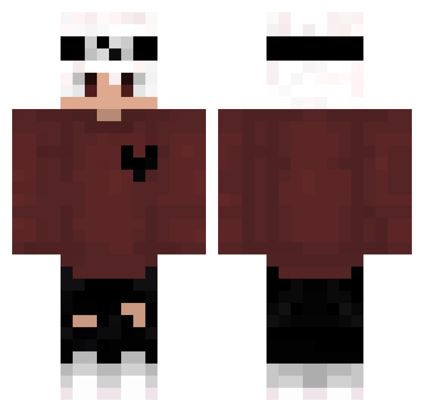UmYes Minecraft skin, front and back view