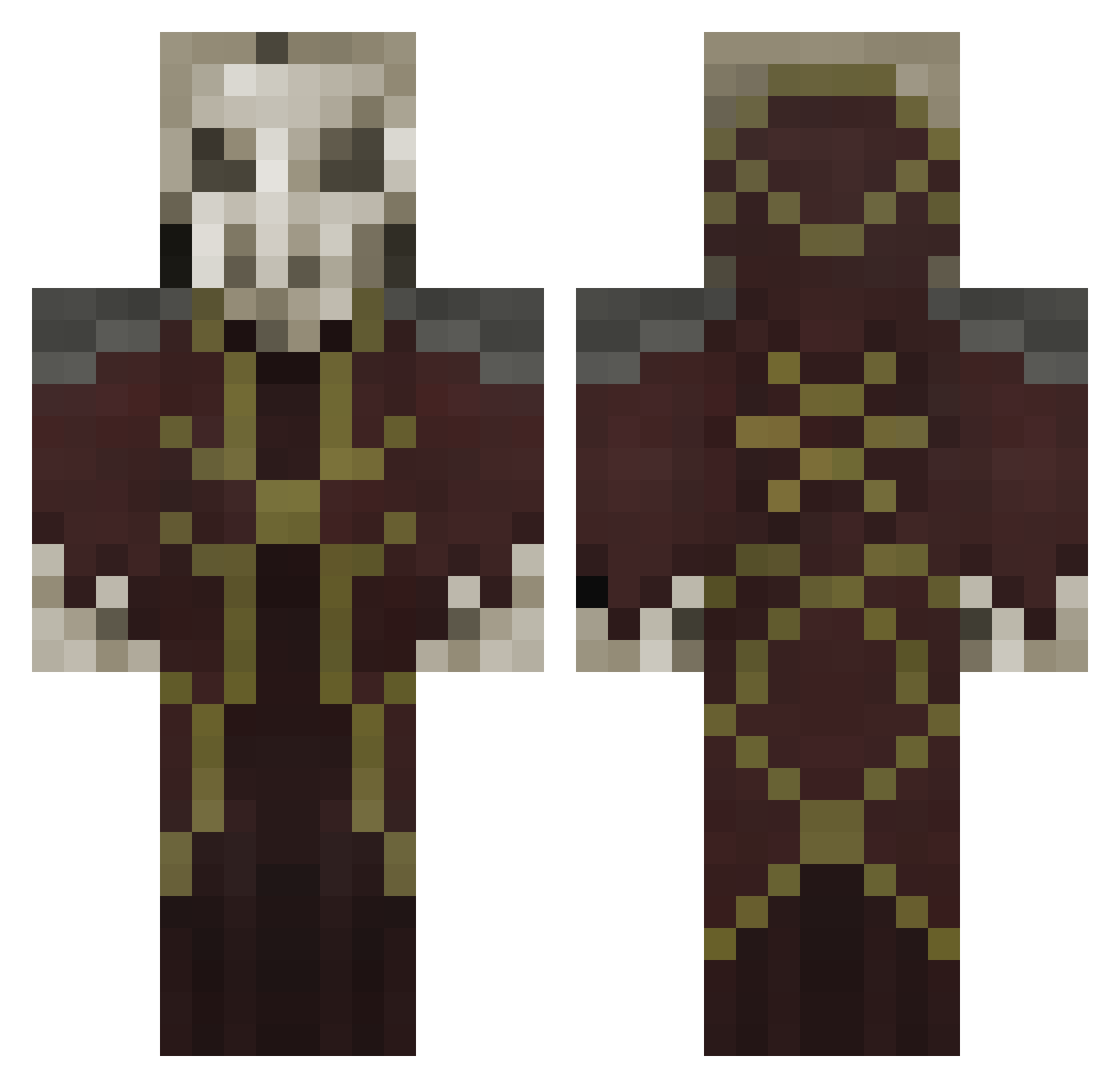 Fafnir_Knight Minecraft skin, front and back view