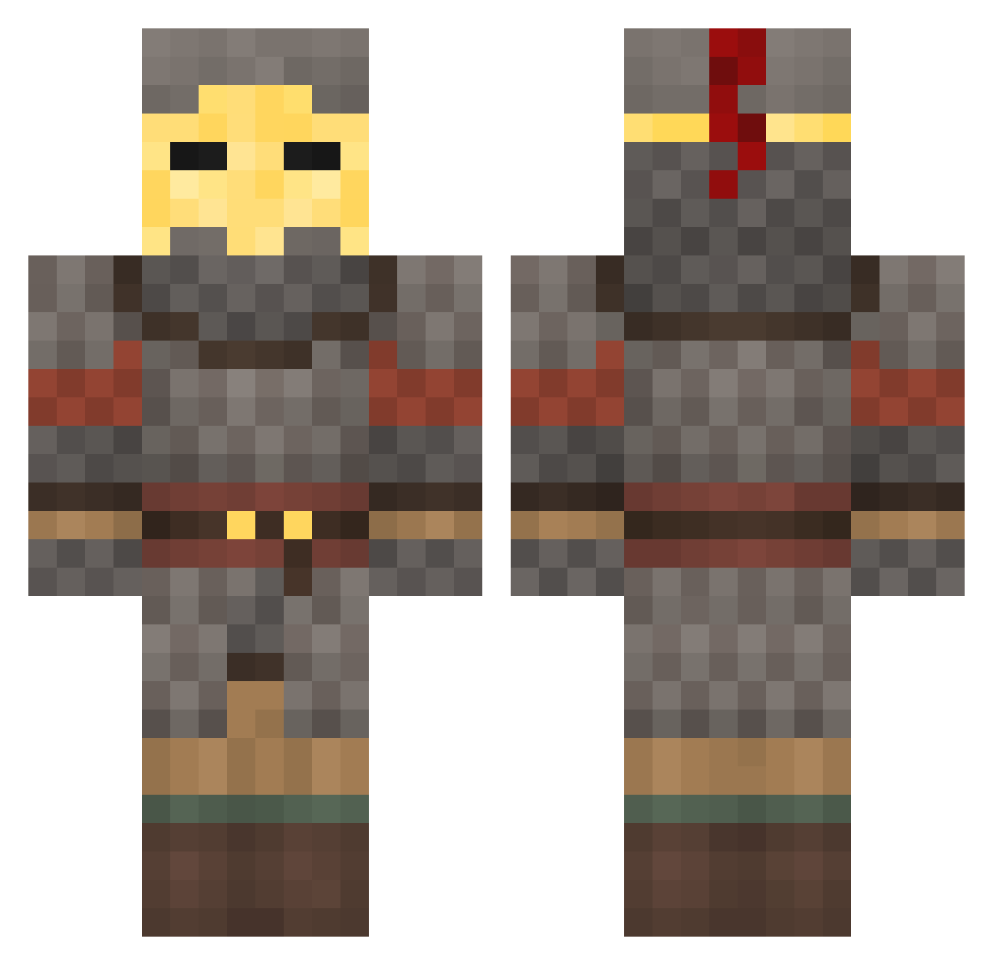Ebuttcher Minecraft skin, front and back view