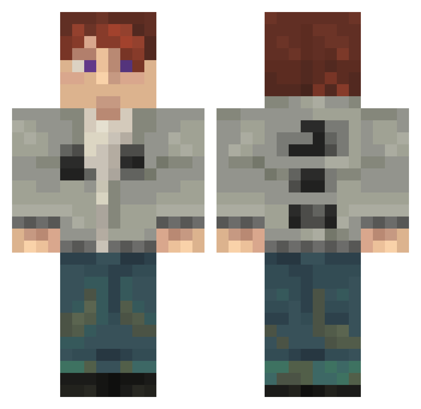 SWDars Minecraft skin, front and back view