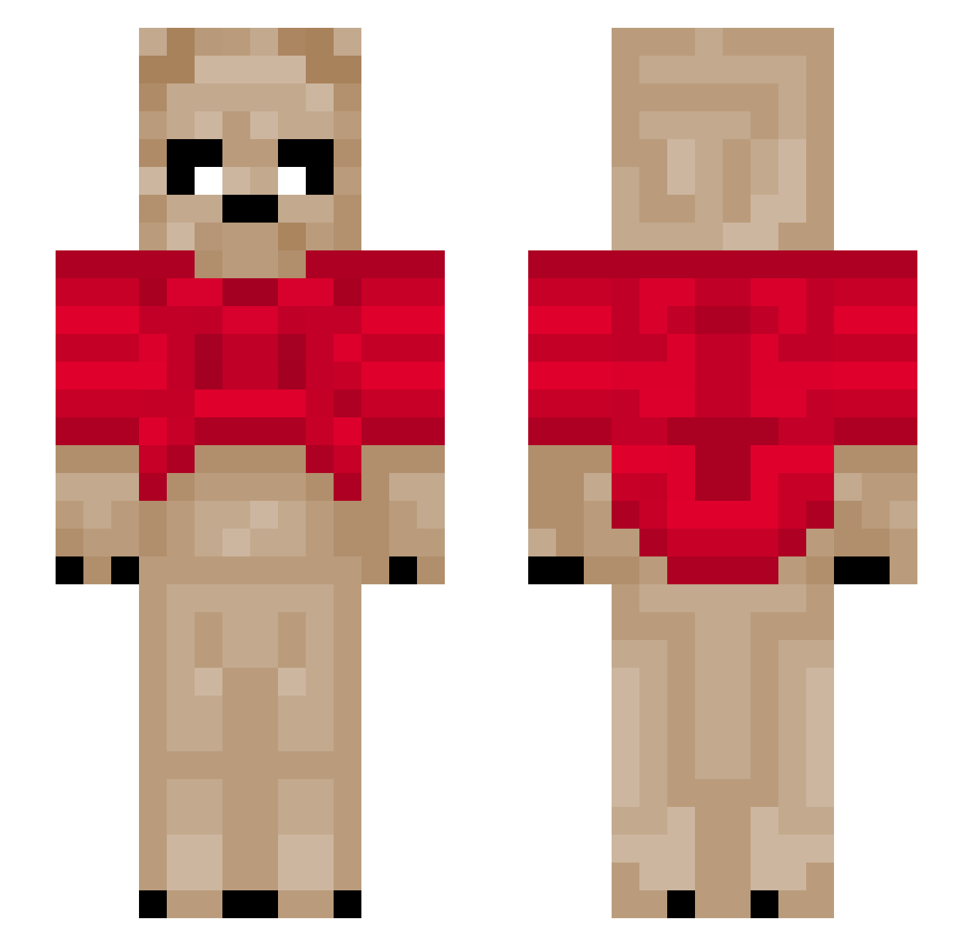 YoVillu Minecraft skin, front and back view