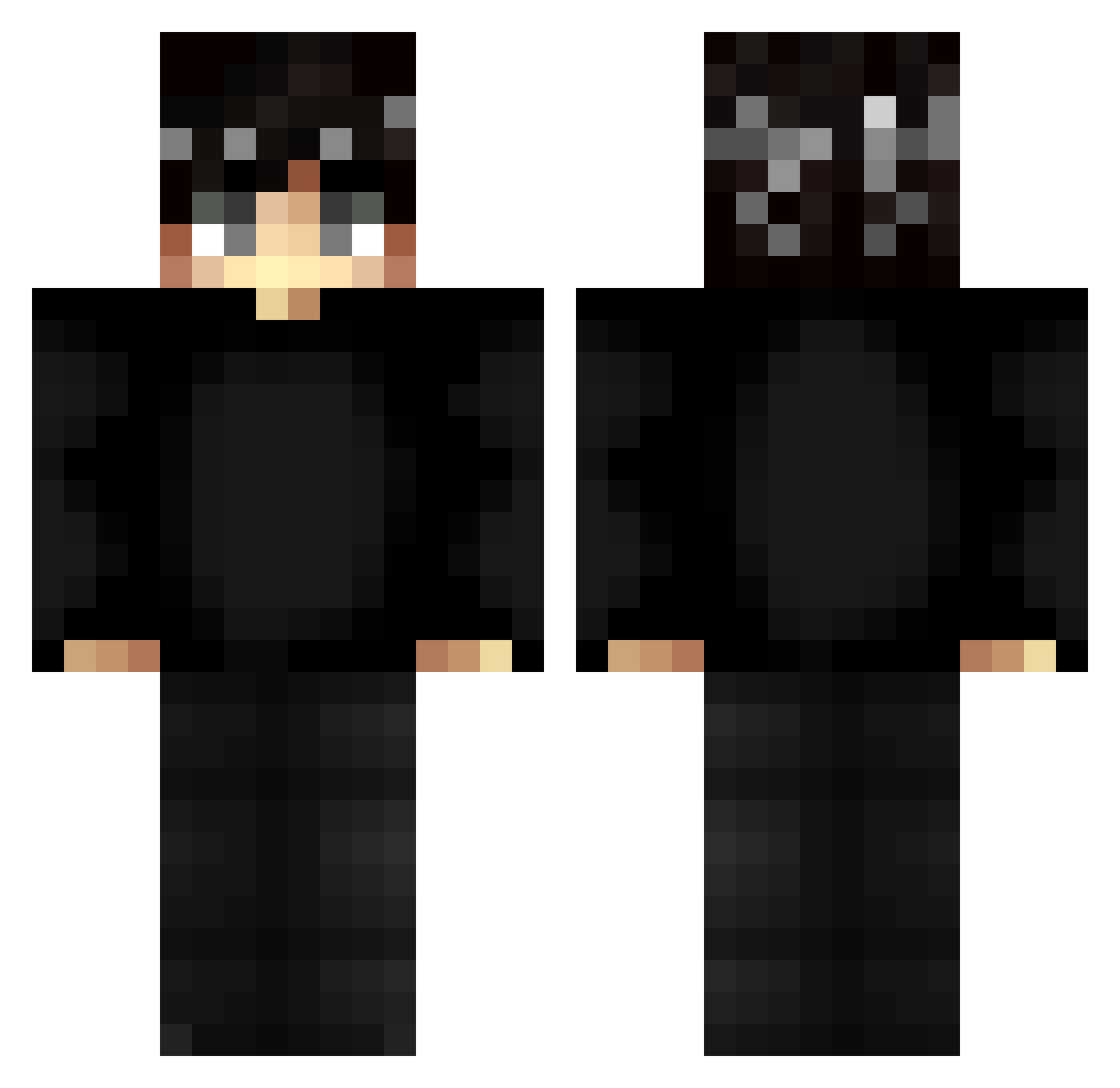 Reviled Minecraft skin, front and back view
