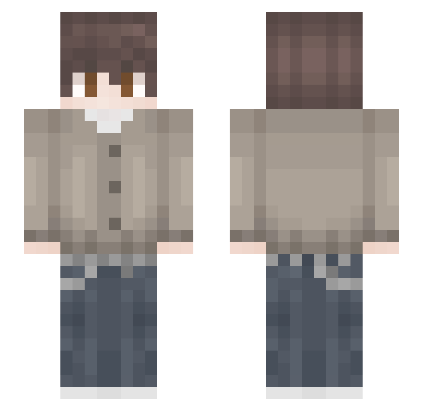 ProfessorMaurice Minecraft skin, front and back view