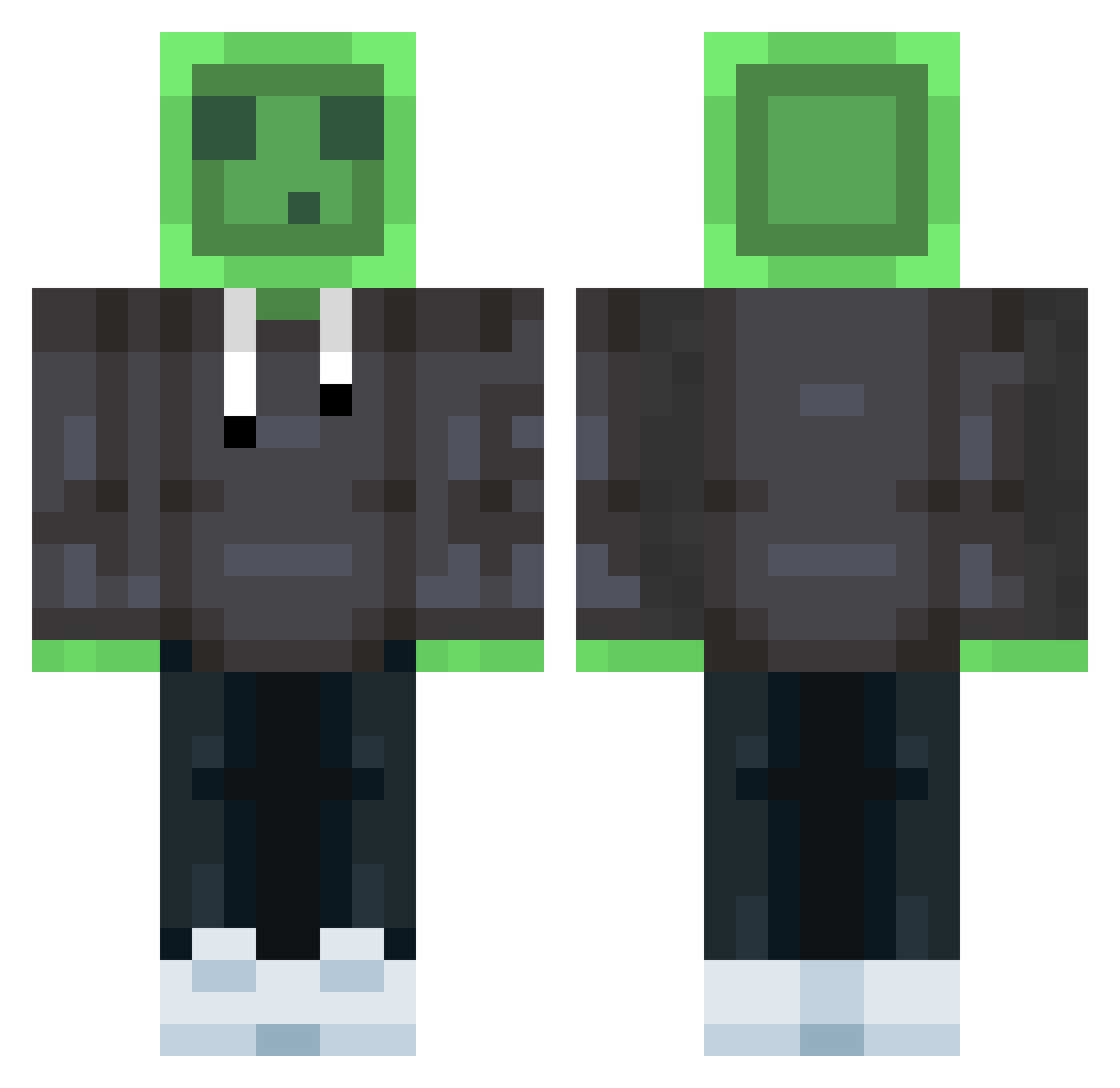Starblocker Minecraft skin, front and back view