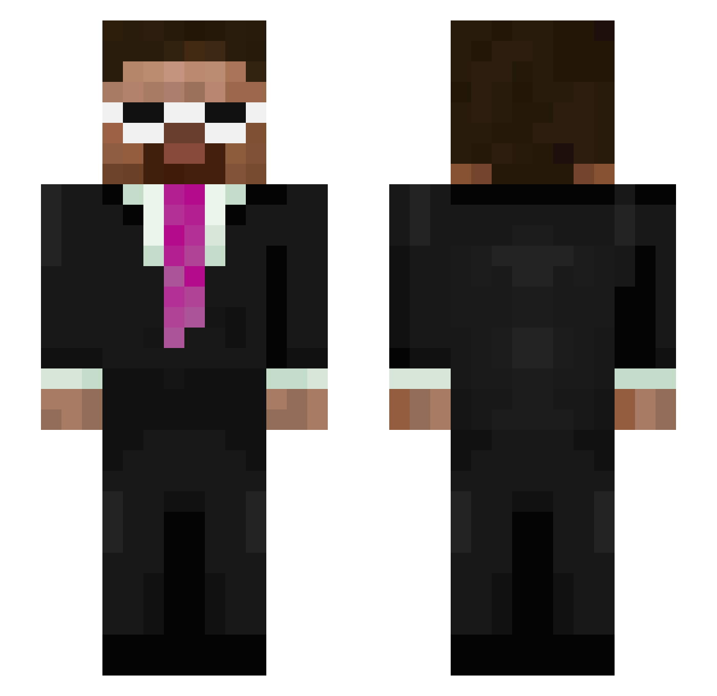 VladosAB07 Minecraft skin, front and back view