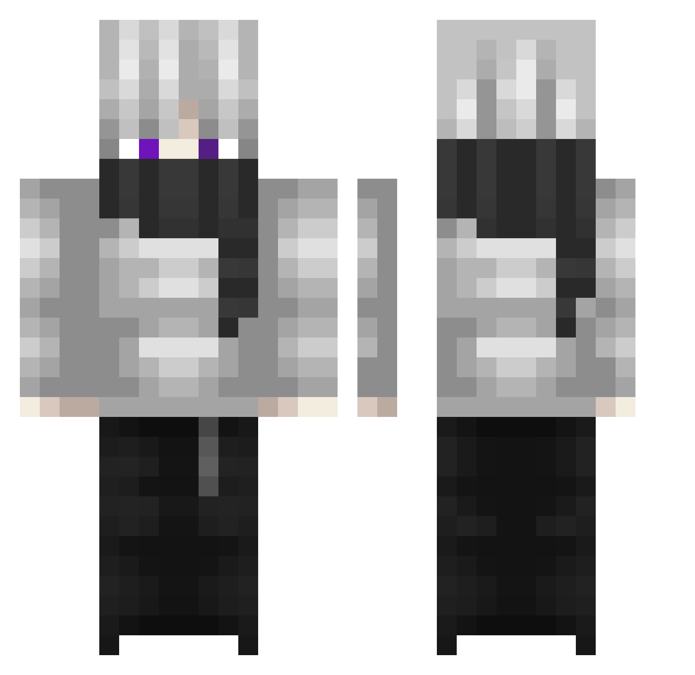VortexLR18 Minecraft skin, front and back view