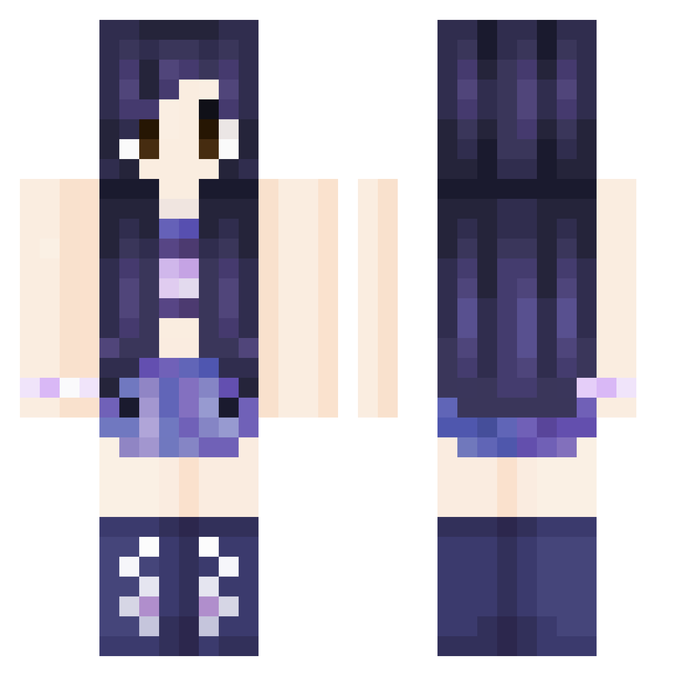 sassycat47 Minecraft skin, front and back view