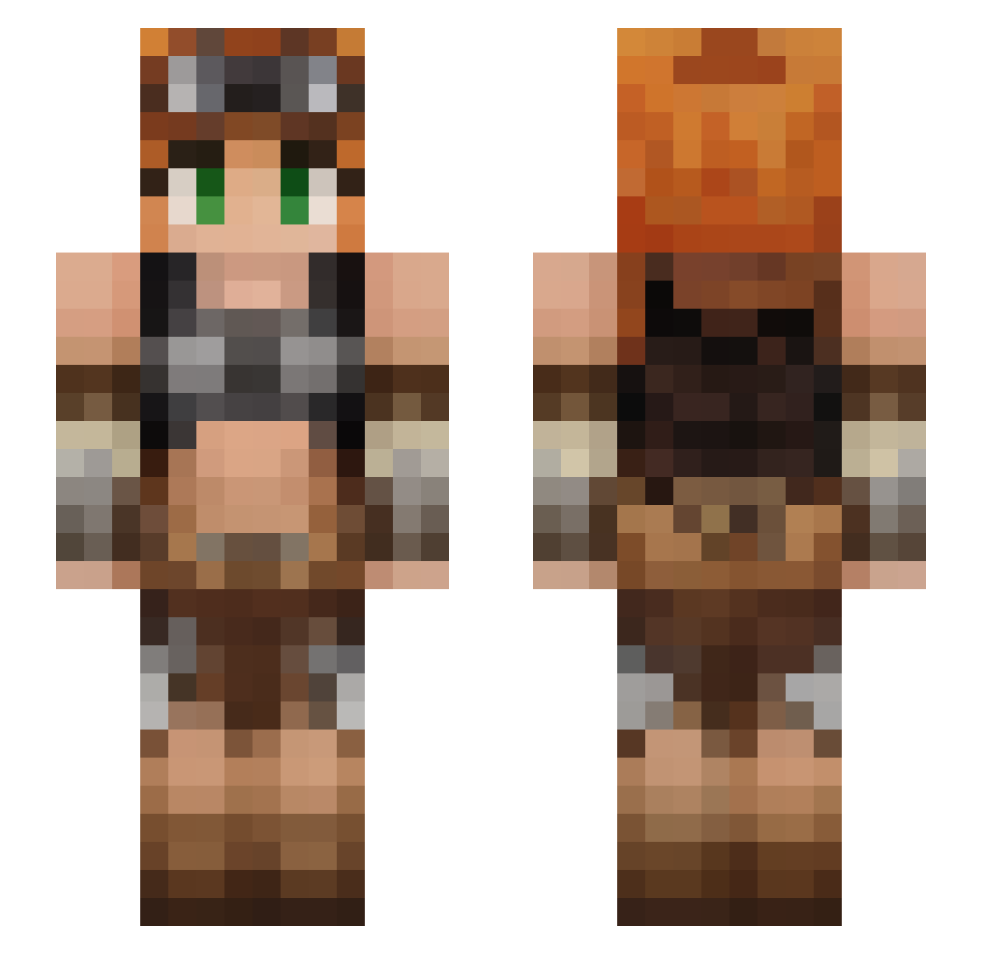 iAtery Minecraft skin, front and back view