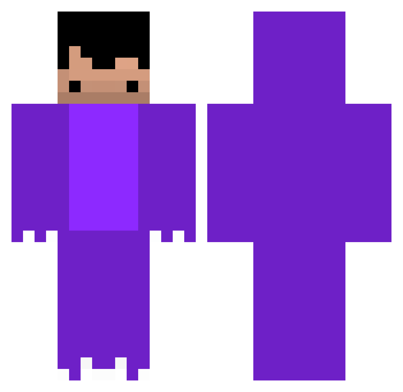 TeshV Minecraft skin, front and back view