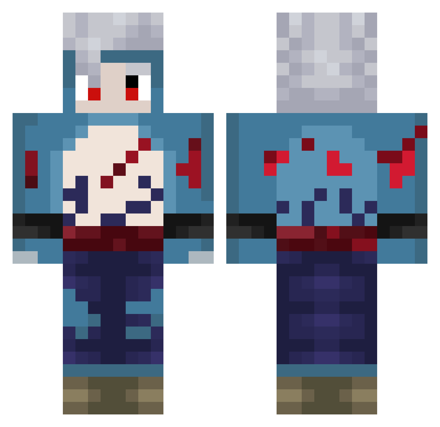 BeastSnorlax Minecraft skin, front and back view