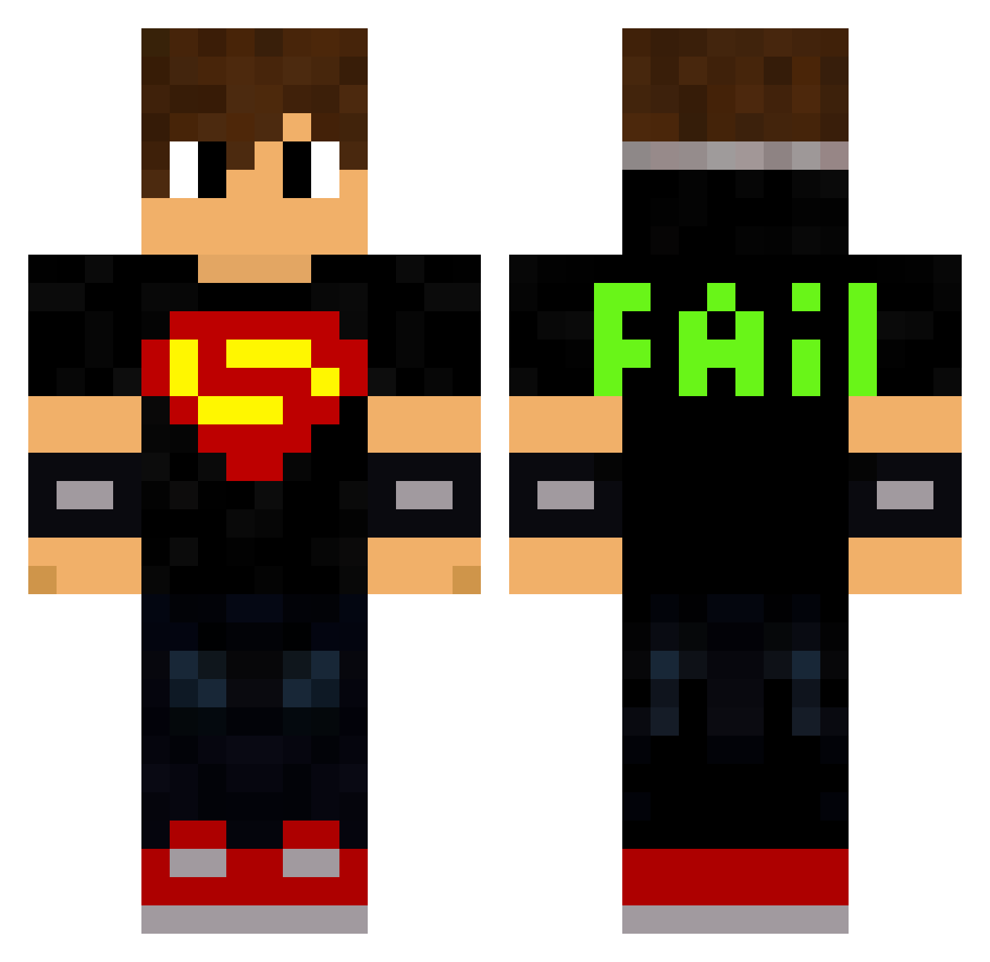 iosevka Minecraft skin, front and back view