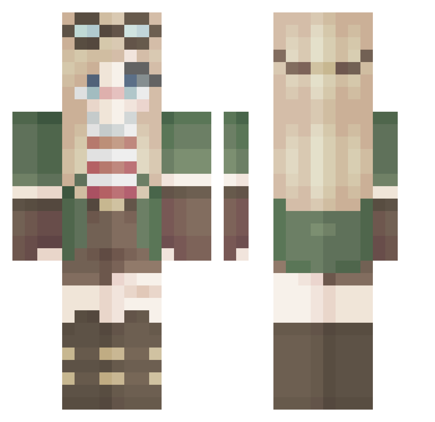 Rocio2013 Minecraft skin, front and back view