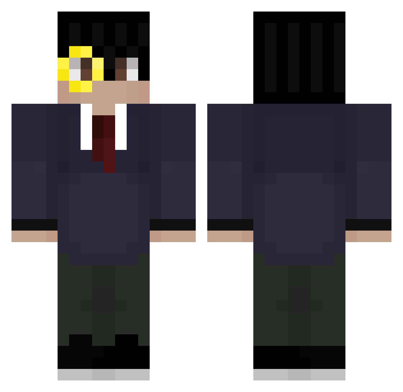 shahardel90 Minecraft skin, front and back view