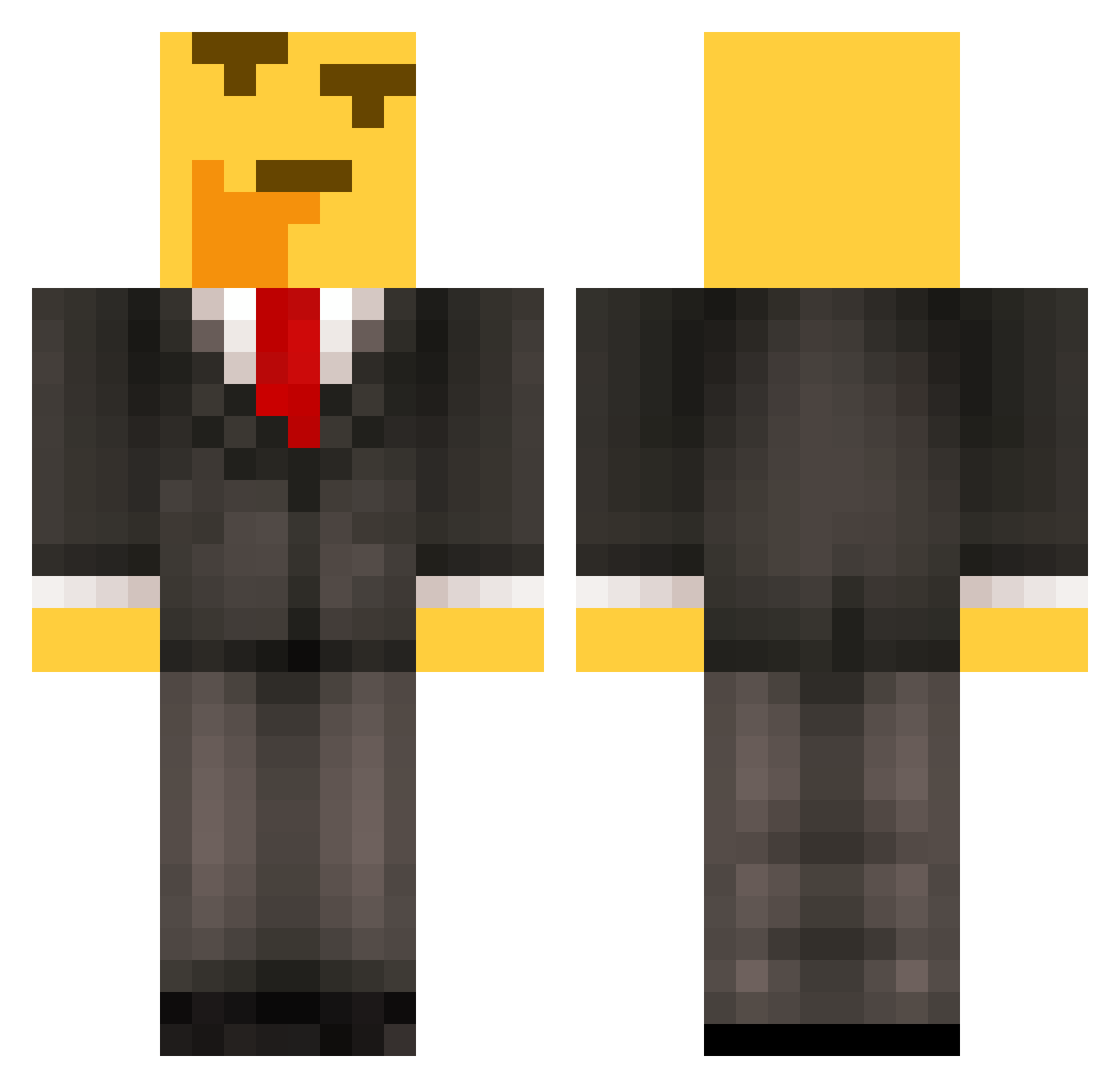 thethinkered Minecraft skin, front and back view