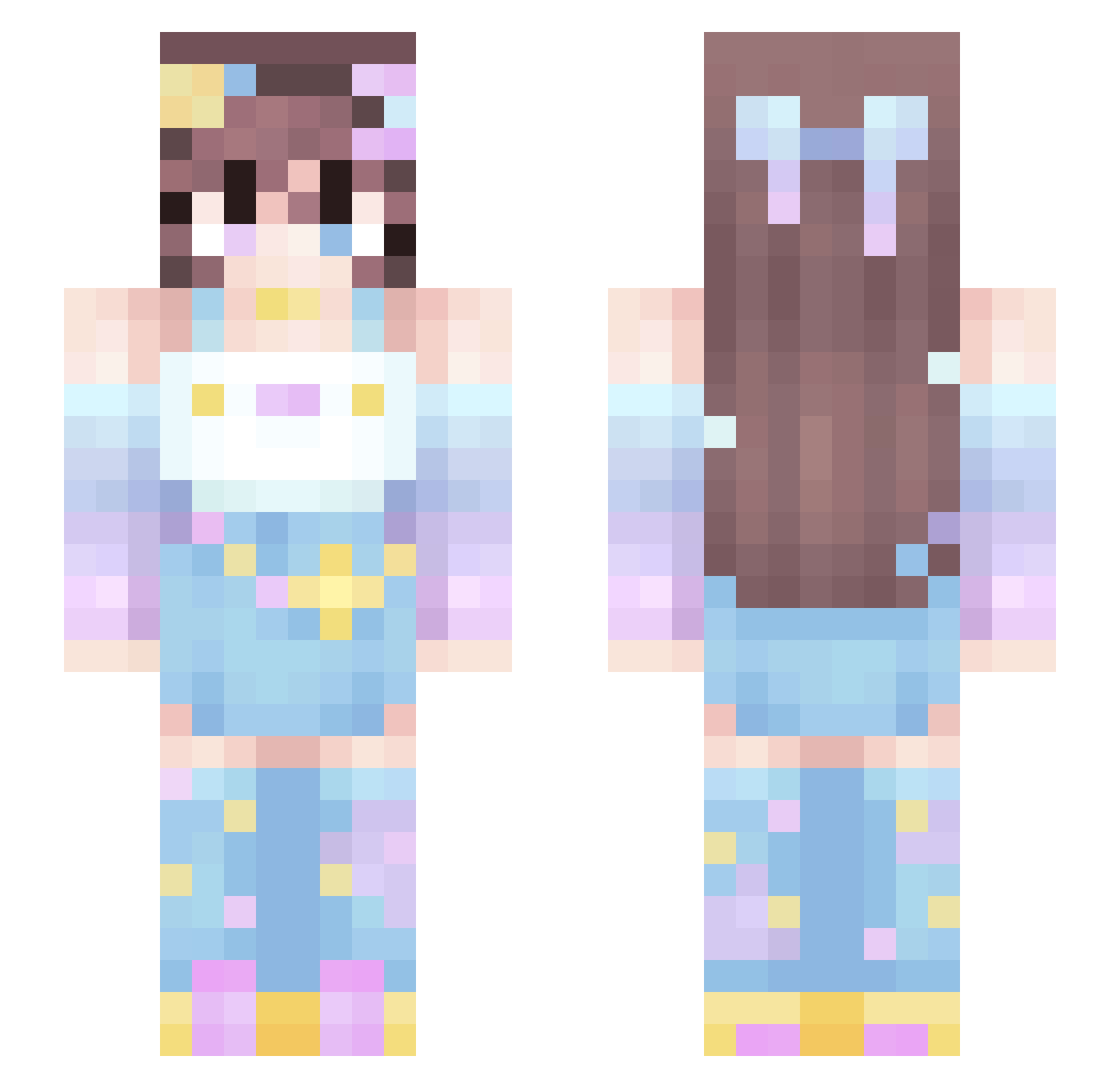 Sydney_renee Minecraft skin, front and back view