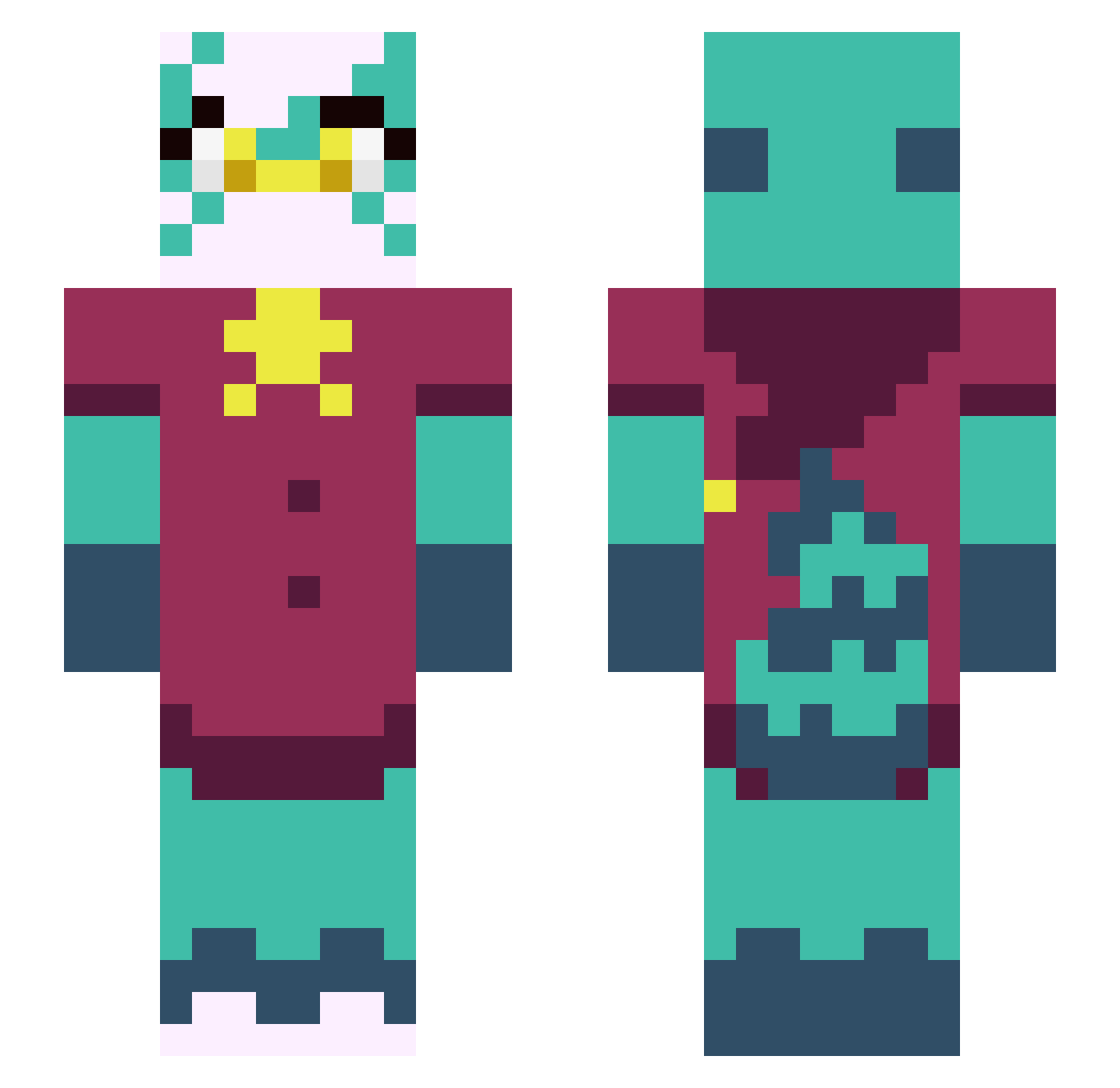 UnderSoul Minecraft skin, front and back view