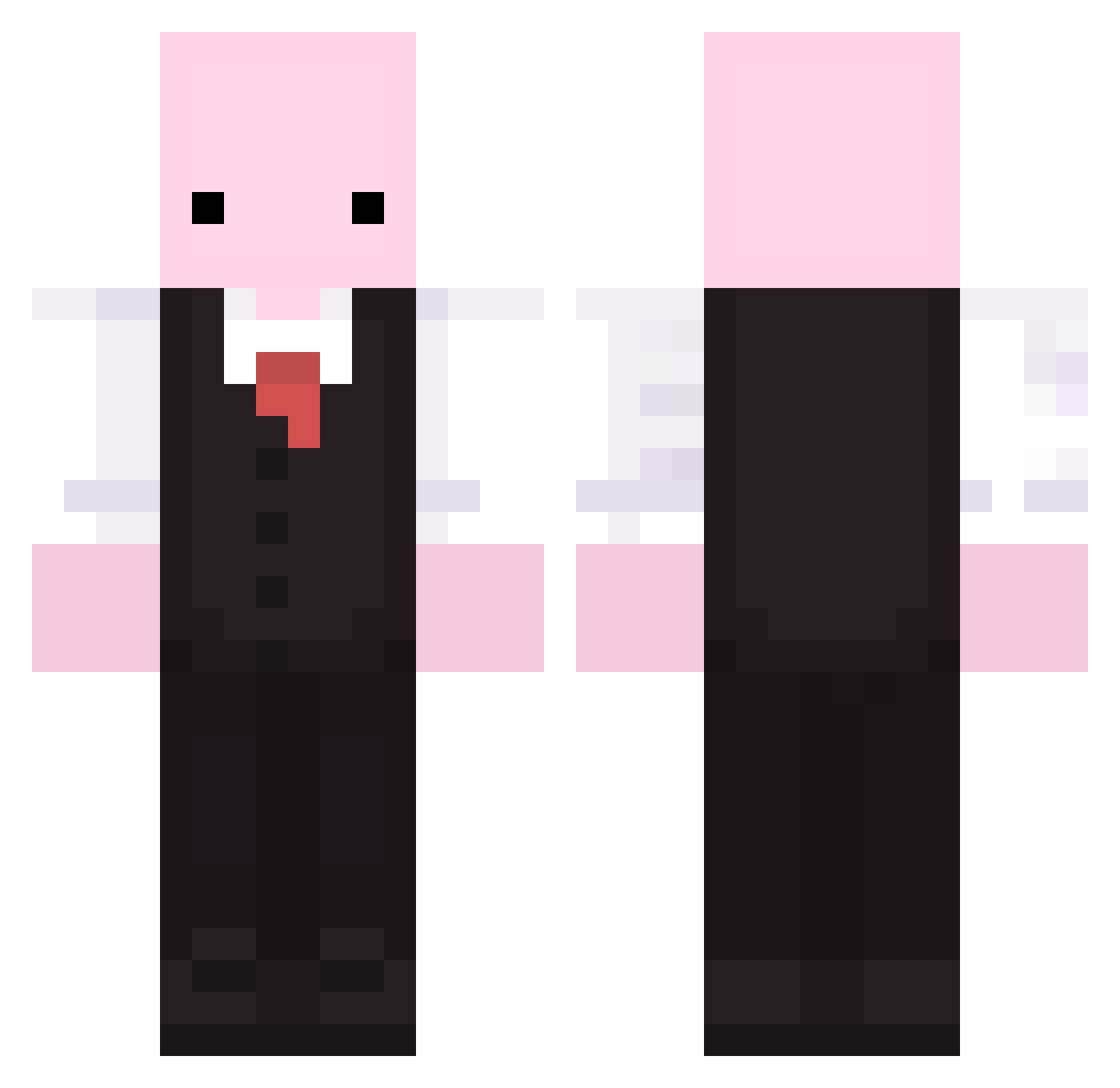 StrawbrryBobaTea Minecraft skin, front and back view