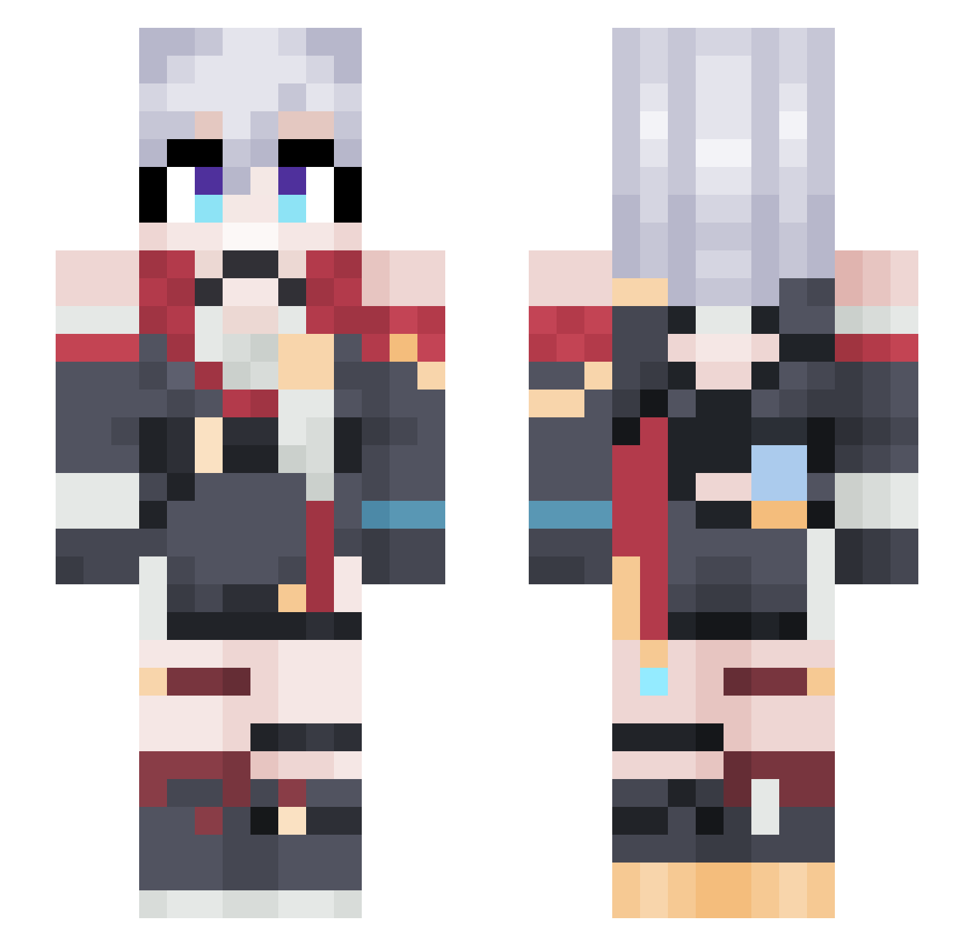 Sets_ Minecraft skin, front and back view