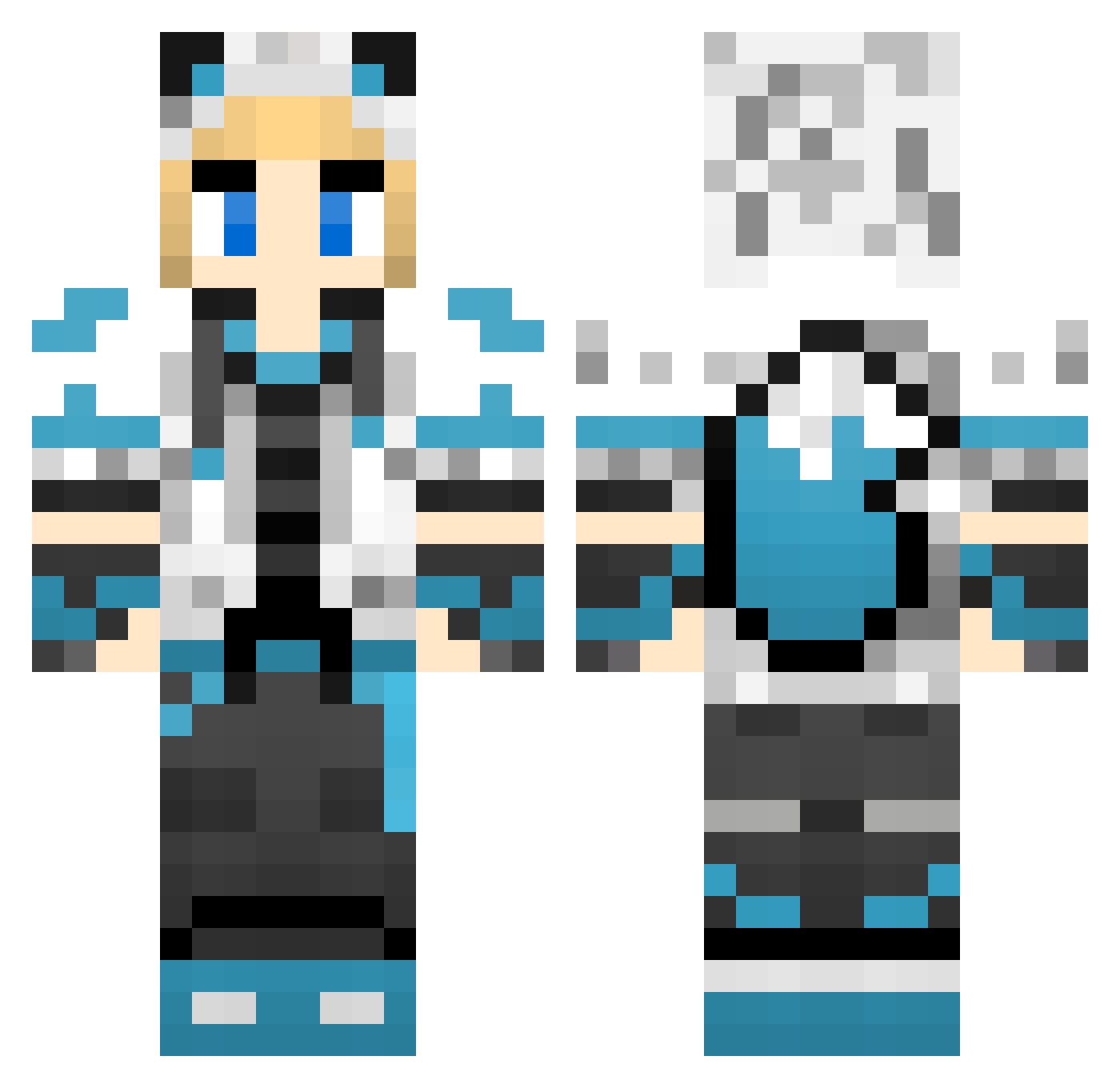 NeptunHQ Minecraft skin, front and back view