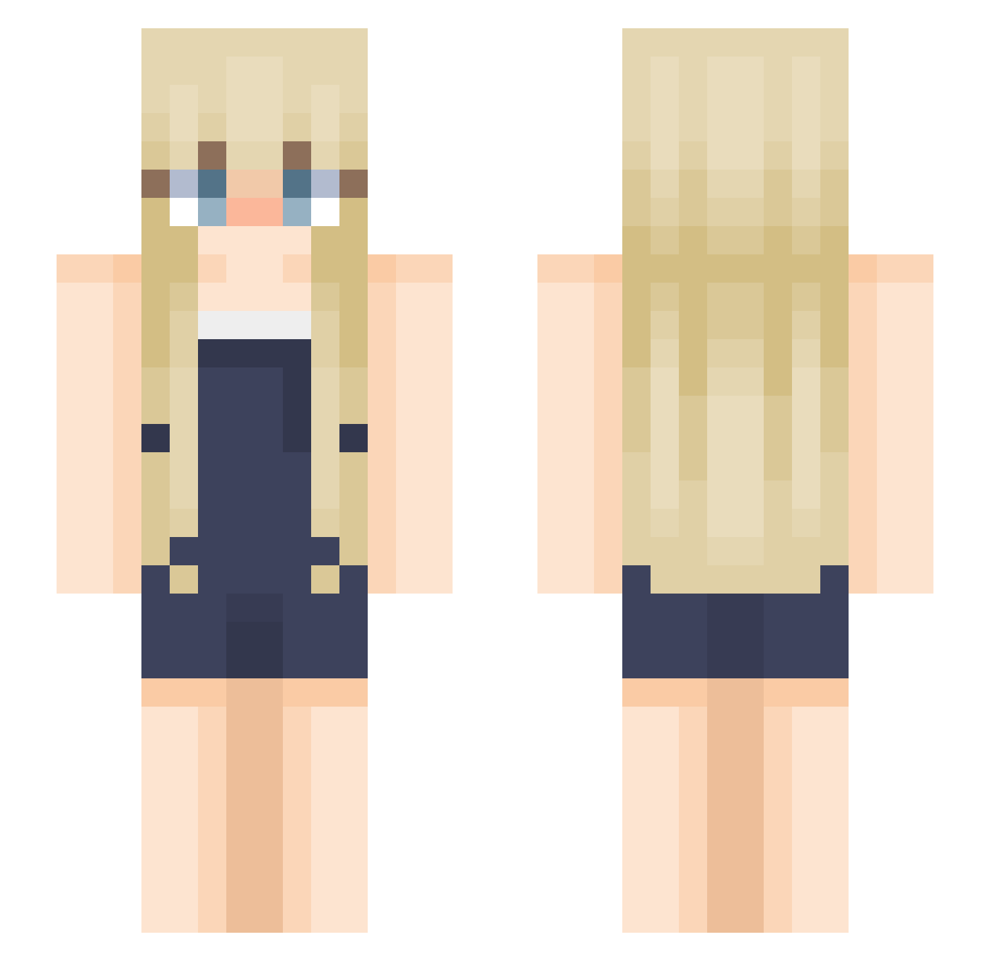 welovescarpenter Minecraft skin, front and back view