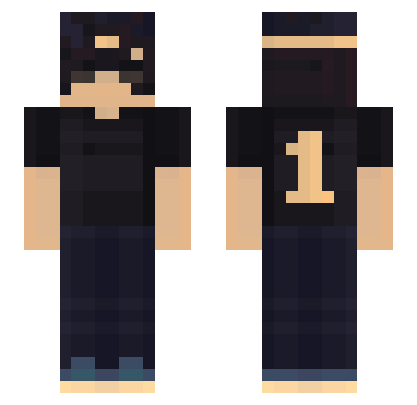 ttcq Minecraft skin, front and back view