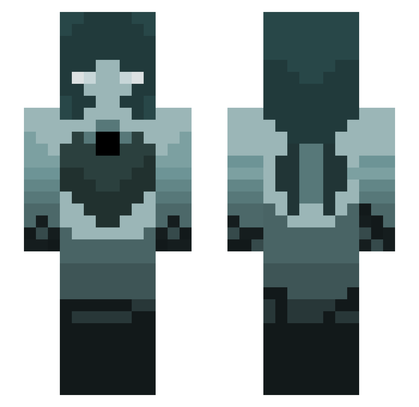 Venomixous Minecraft skin, front and back view