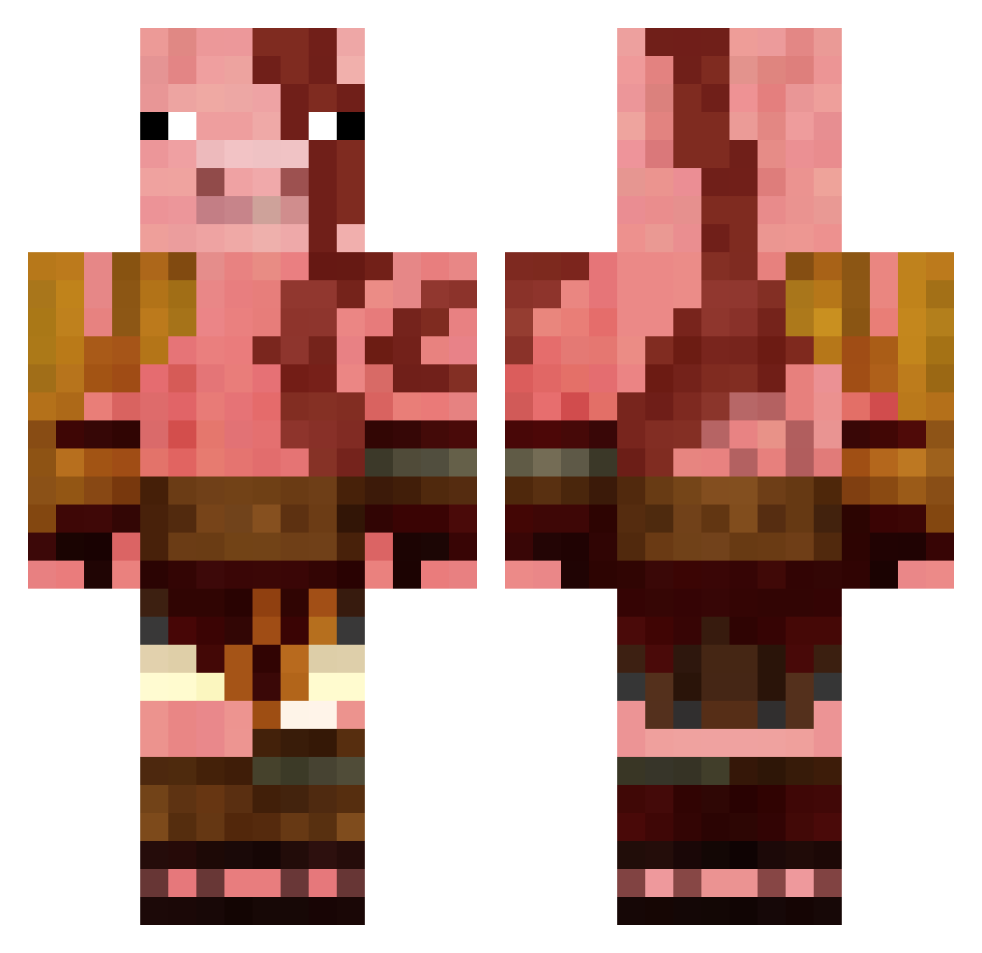 Abraldino Minecraft skin, front and back view