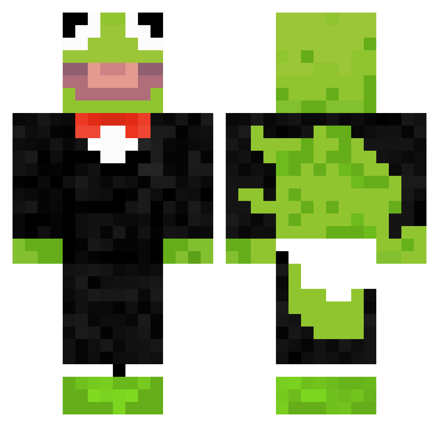 ablackrat Minecraft skin, front and back view