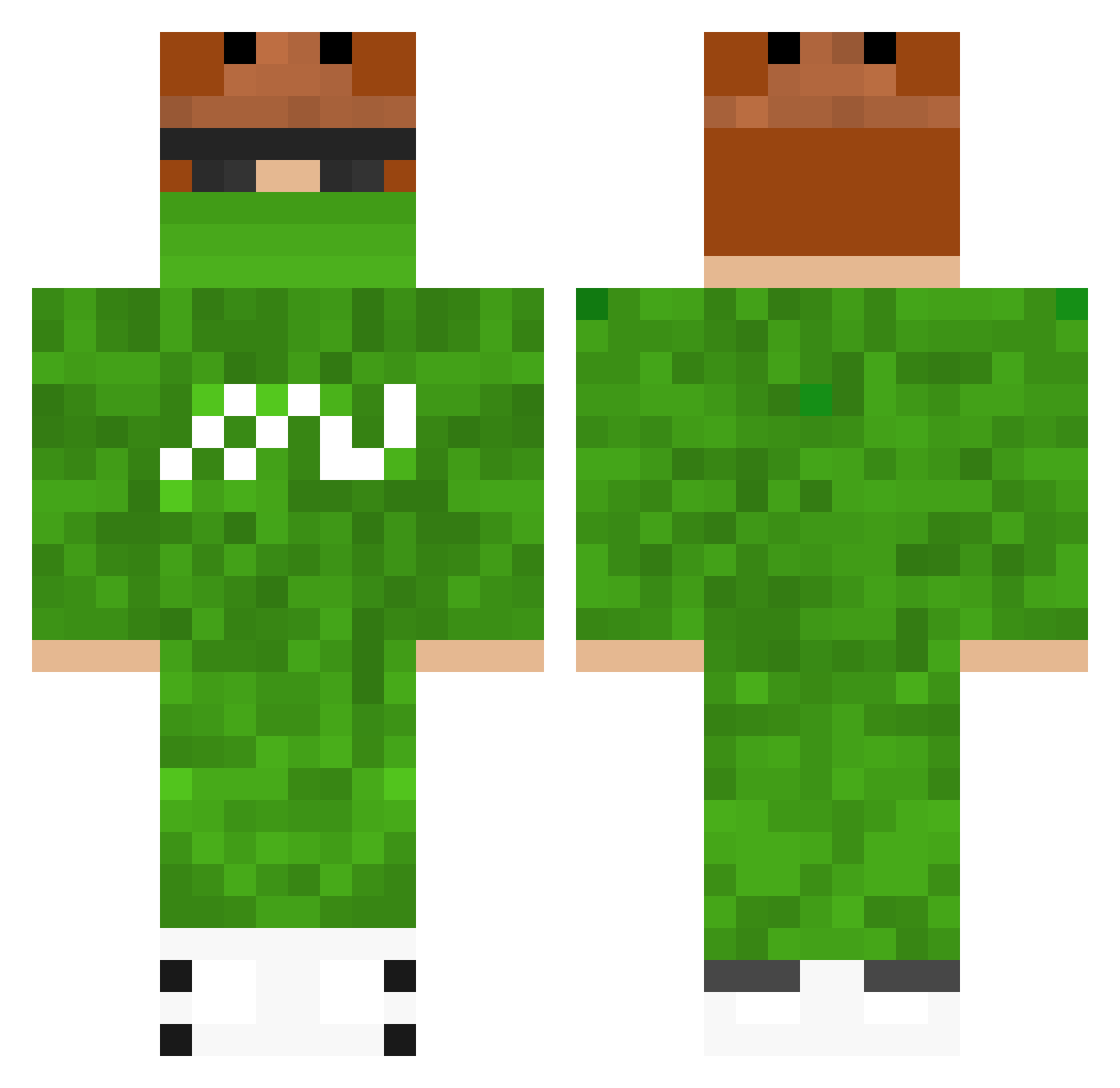 Domzuq Minecraft skin, front and back view