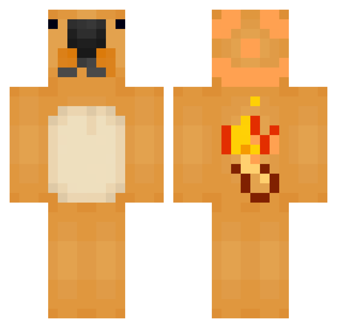 wjswhddls Minecraft skin, front and back view