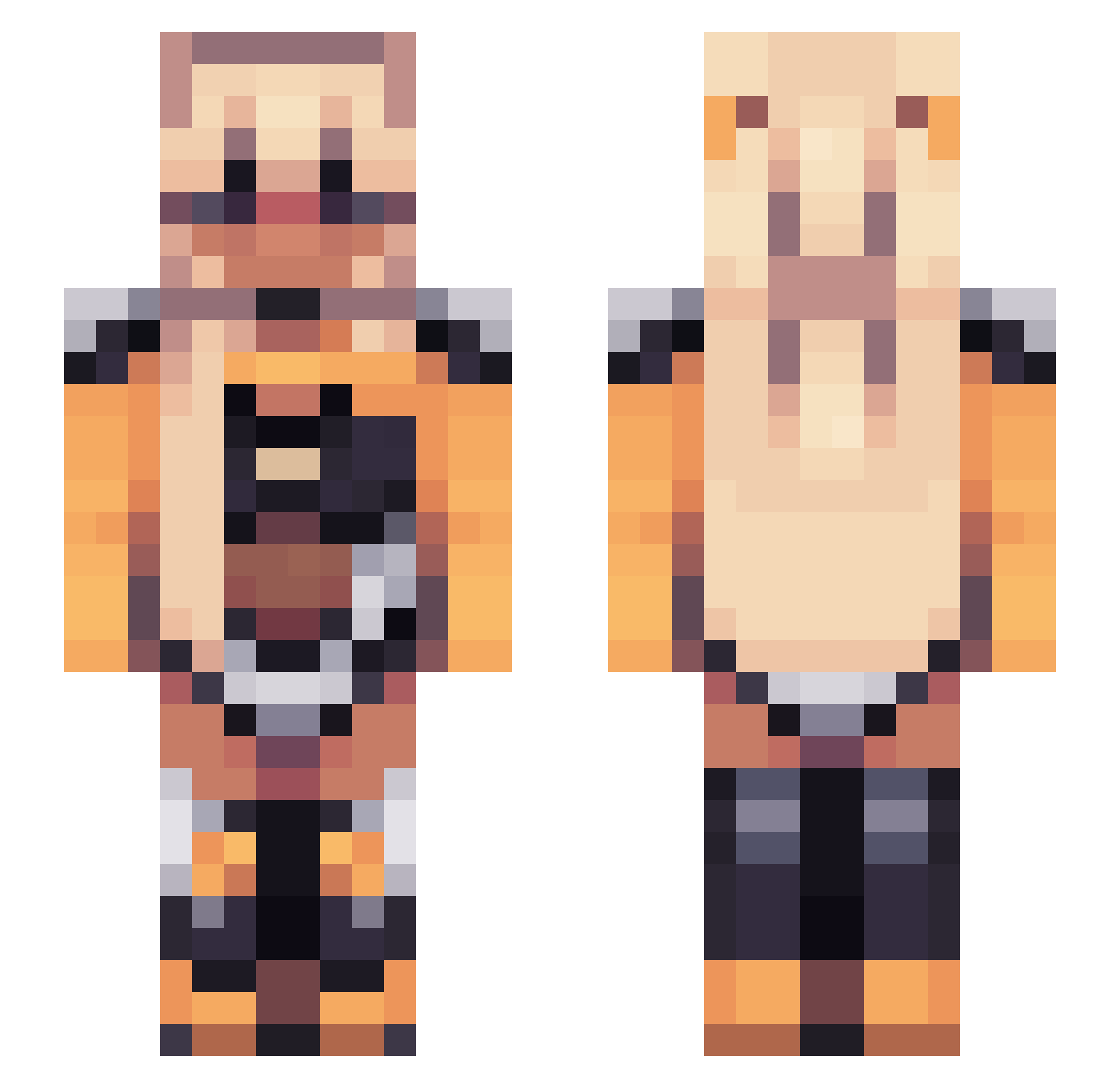 Uran67 Minecraft skin, front and back view
