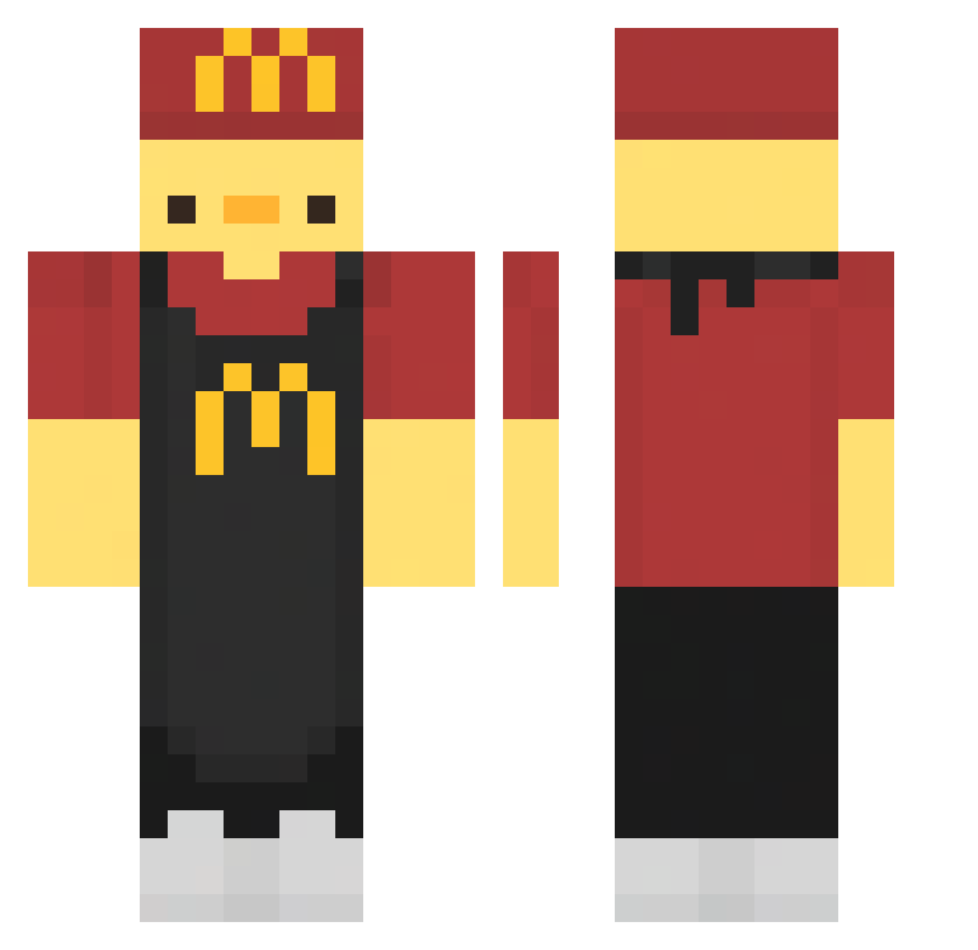 Kllxow Minecraft skin, front and back view