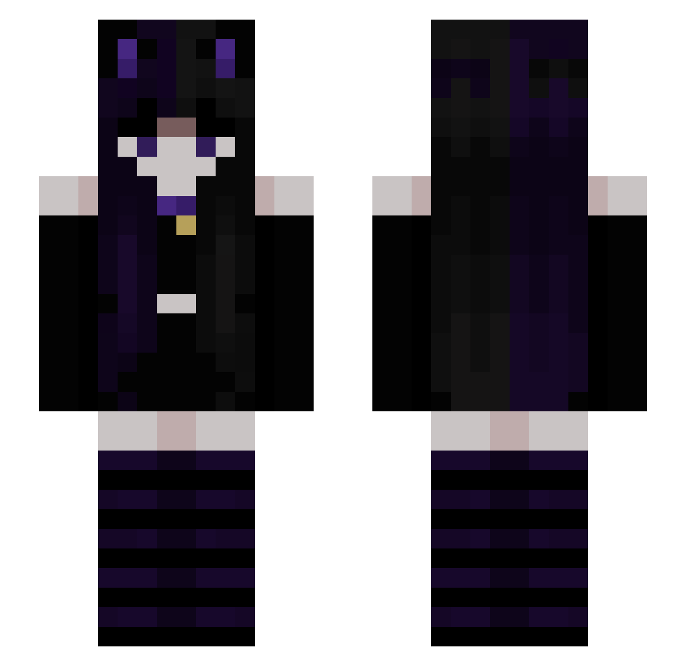 Raven_Insanity Minecraft skin, front and back view