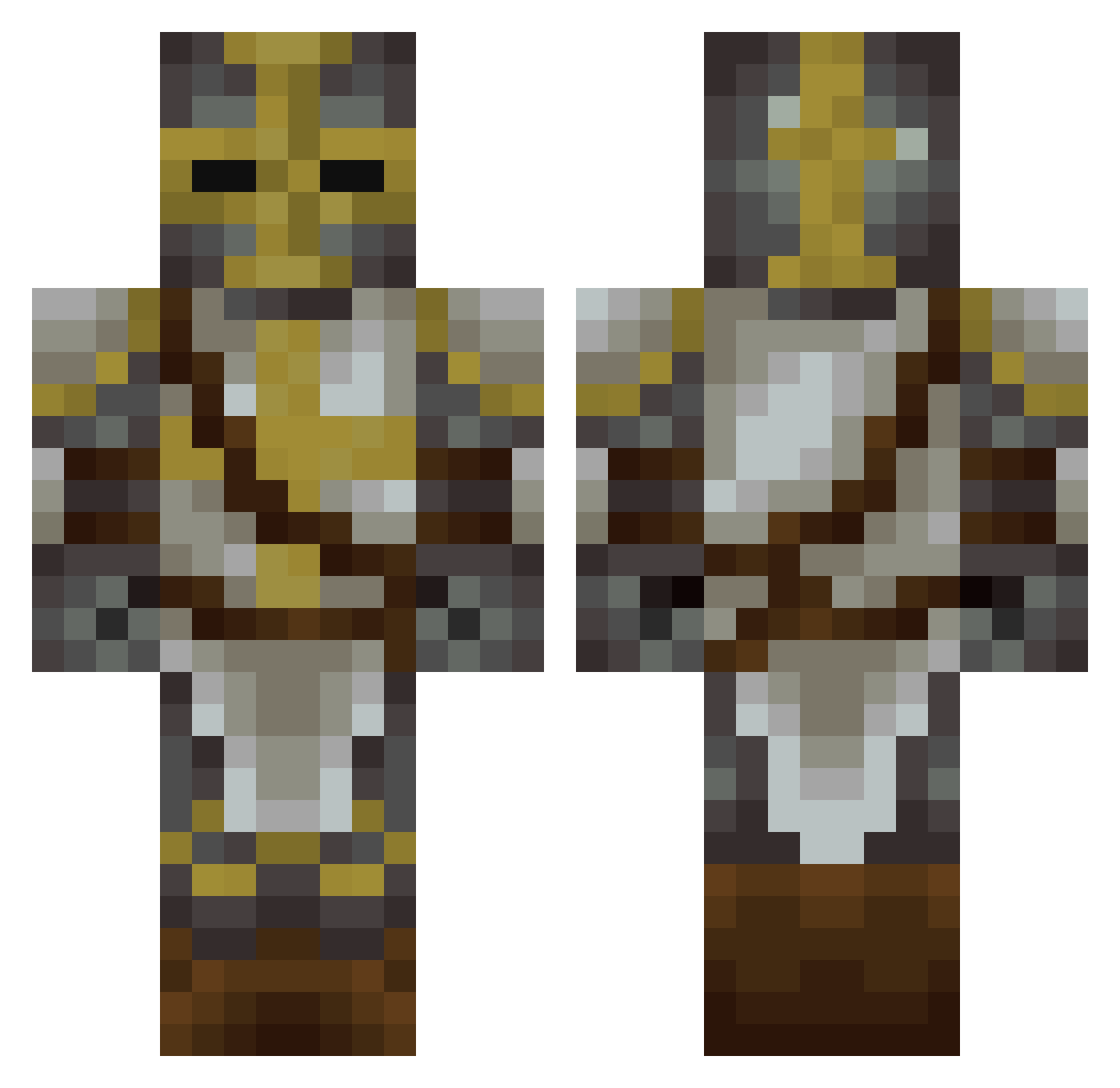 EnderStone Minecraft skin, front and back view