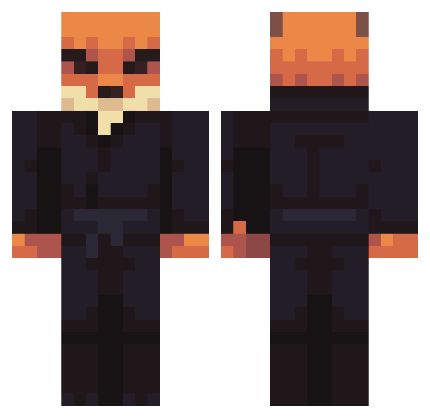 VALOCO Minecraft skin, front and back view